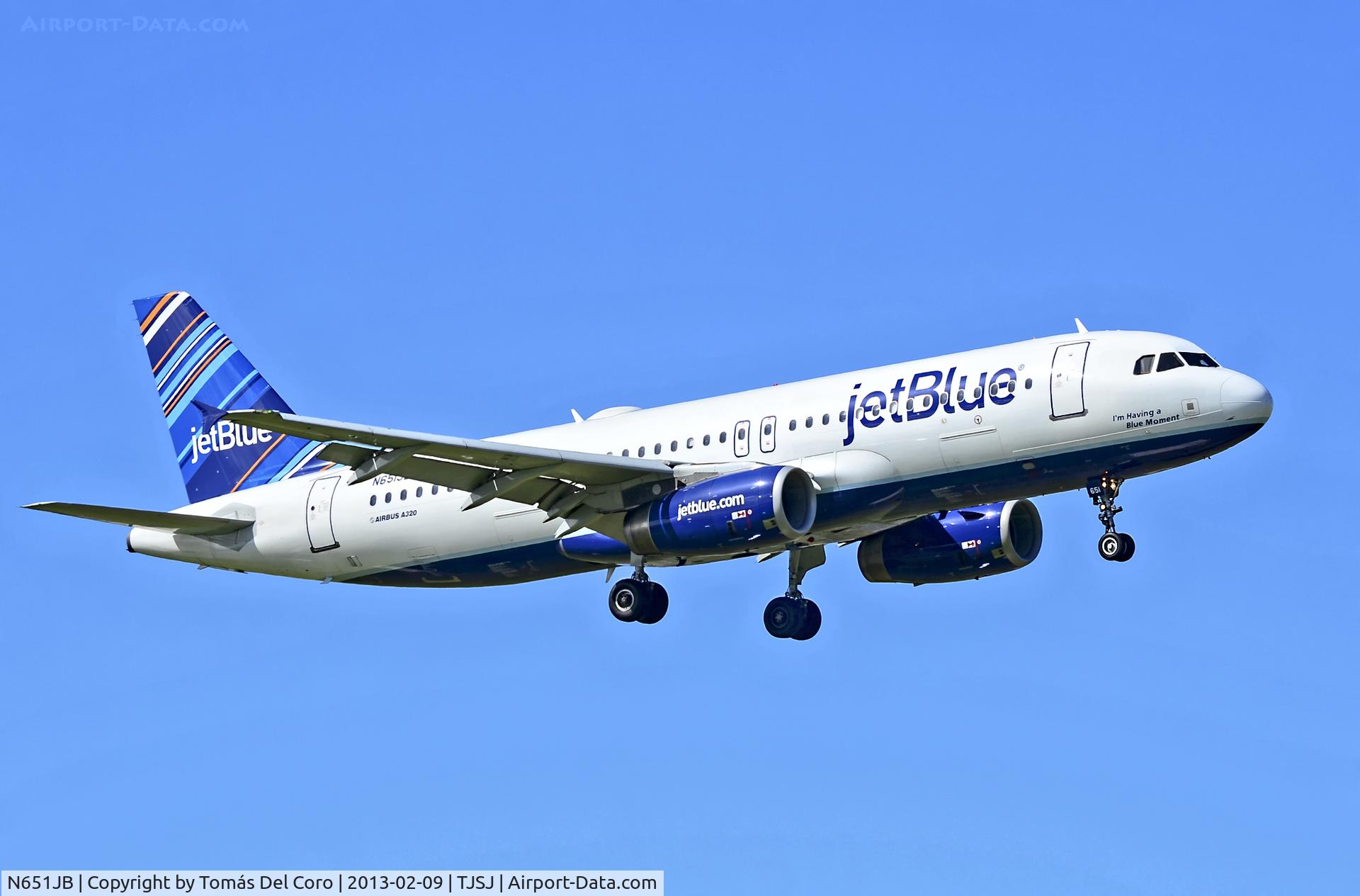 N651JB, 2007 Airbus A320-232 C/N 2992, N651JB jetBlue Airways 2007 Airbus A320-232 cn 2992

San Juan - Luis Muñoz Marin International (SJU / TJSJ)
Puerto Rico, February 9, 2013
Tomás Del Coro