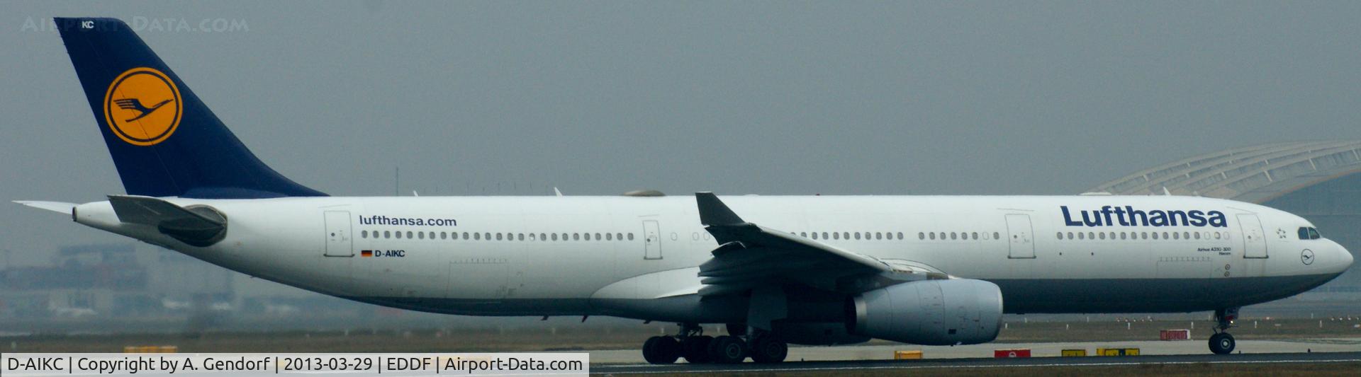 D-AIKC, 2004 Airbus A330-343X C/N 579, Lufthansa, waiting on RWY 18 for take off clearence at Frankfurt Int´l (EDDF)