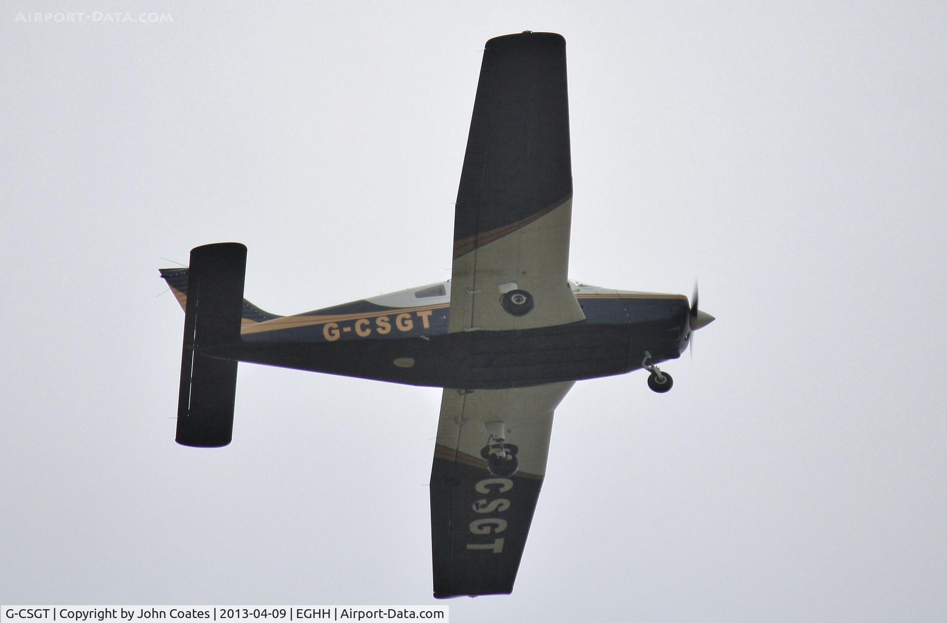 G-CSGT, 1988 Piper PA-28-161 Cherokee Warrior II C/N 2816069, Missed approach and return to Old Sarum in rainy weather