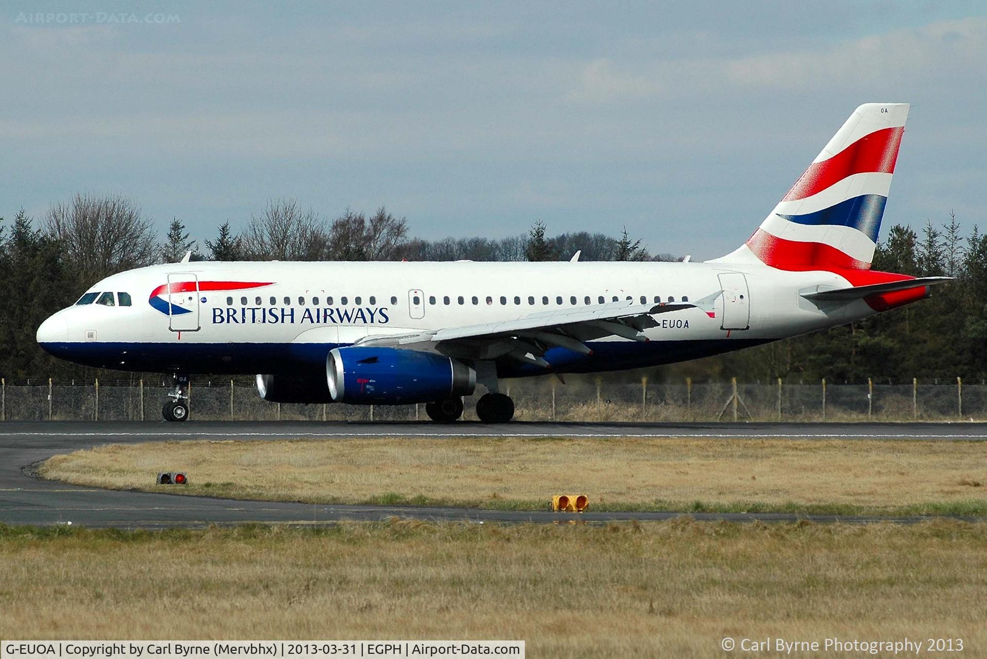 G-EUOA, 2001 Airbus A319-131 C/N 1513, Taken from the Ingliston showground.