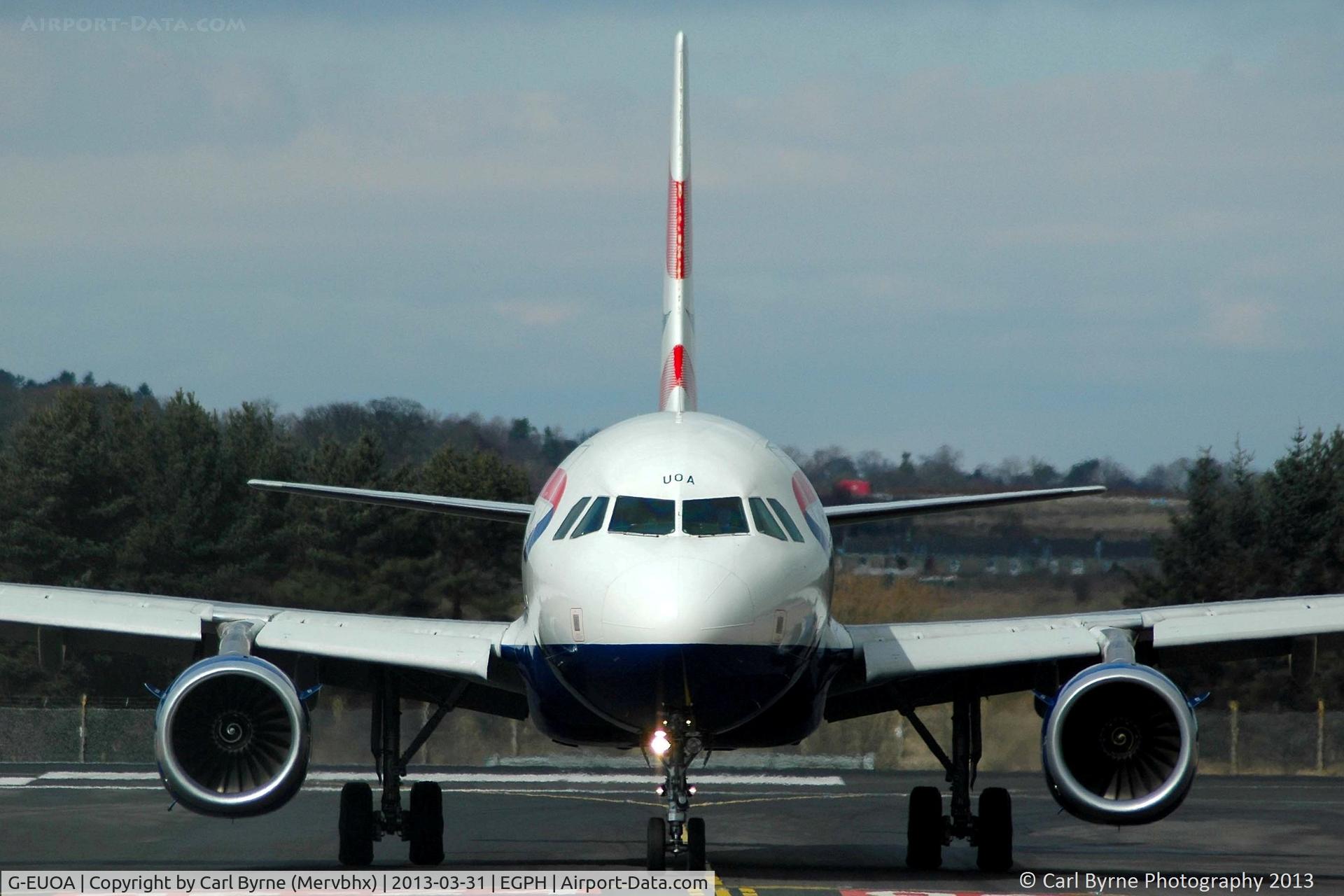 G-EUOA, 2001 Airbus A319-131 C/N 1513, Taken from the Ingliston showground.