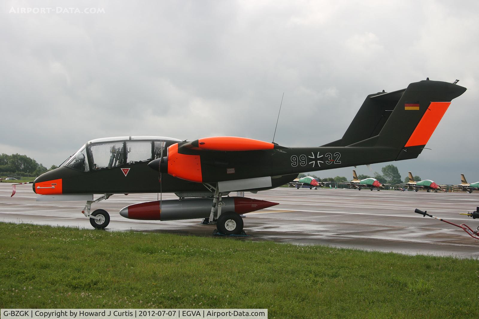 G-BZGK, 1971 North American OV-10B Bronco C/N 338-17, Painted as 99=32, at RIAT 2012. Sadly lost at Kemble a few days later.