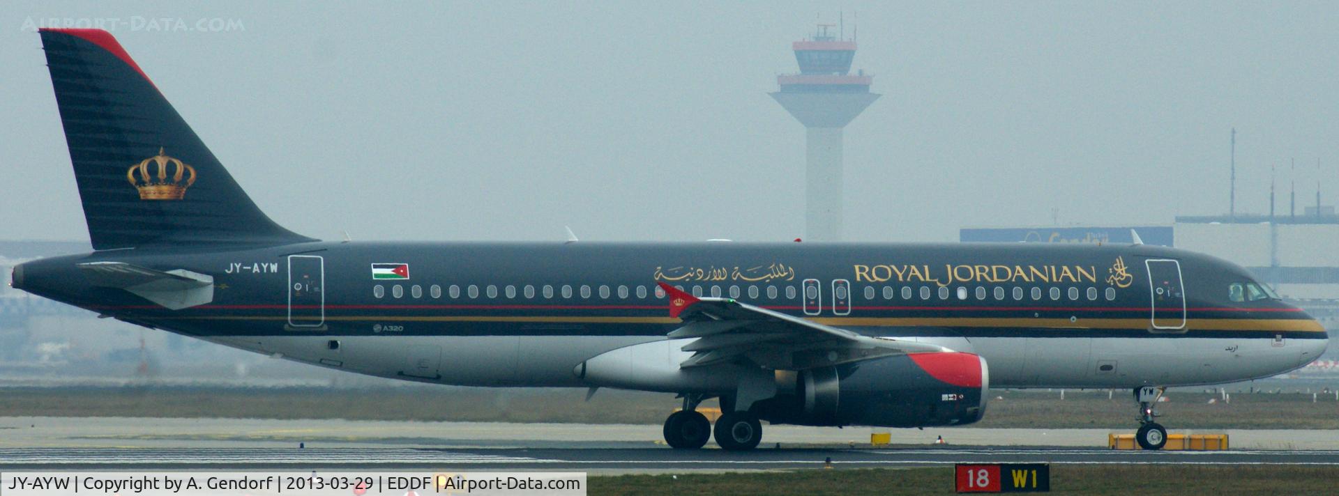 JY-AYW, 2012 Airbus A320-232 C/N 5367, Royal Jordanian, outbound for Amman (OJAI) at Frankfurt Int´l (EDDF)
