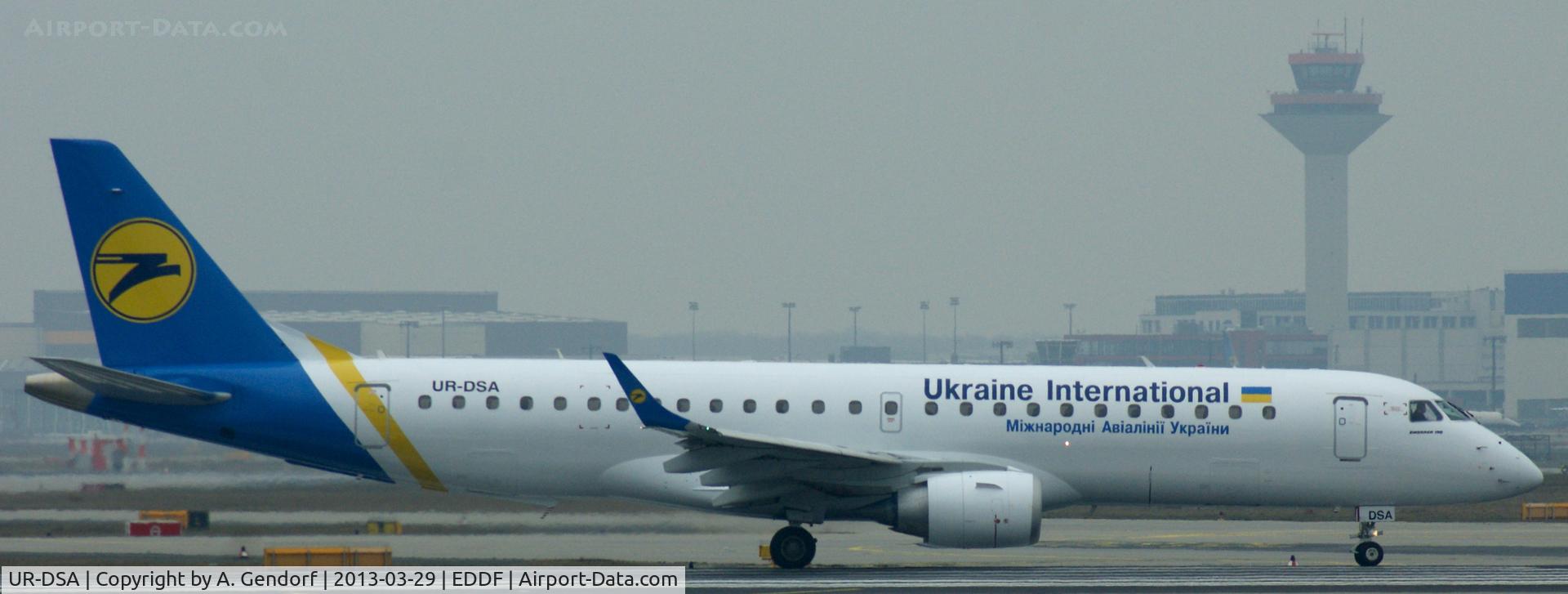 UR-DSA, 2011 Embraer 190LR (ERJ-190-100LR) C/N 19000494, Ukraine International, seen here waiting for take off clearence at Frankfurt Int´l (EDDF)