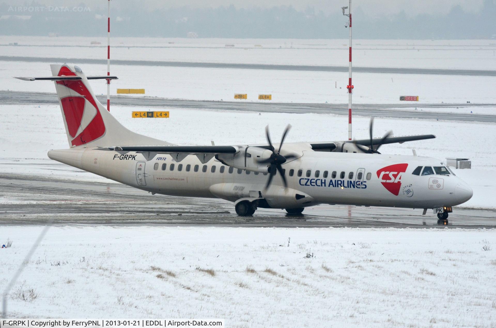 F-GRPK, 2006 ATR 72-212A C/N 727, CSA ATR72 taxiing out to depart DUS.