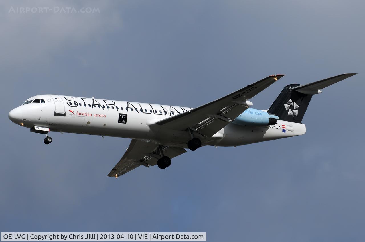 OE-LVG, 1994 Fokker 100 (F-28-0100) C/N 11520, Austrian arrows