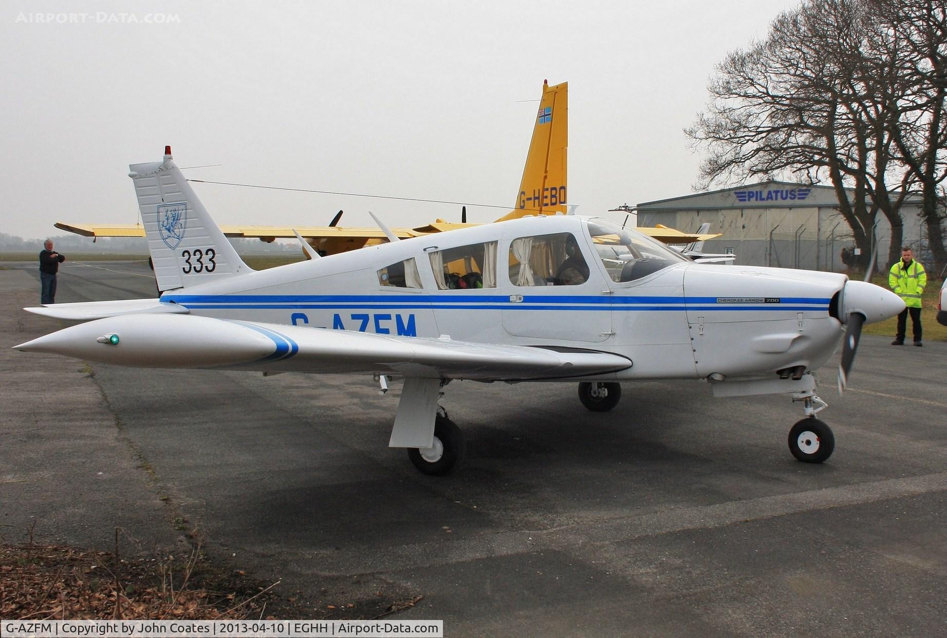 G-AZFM, 1971 Piper PA-28R-200 Cherokee Arrow C/N 28R-7135218, Arriving for the paintshop