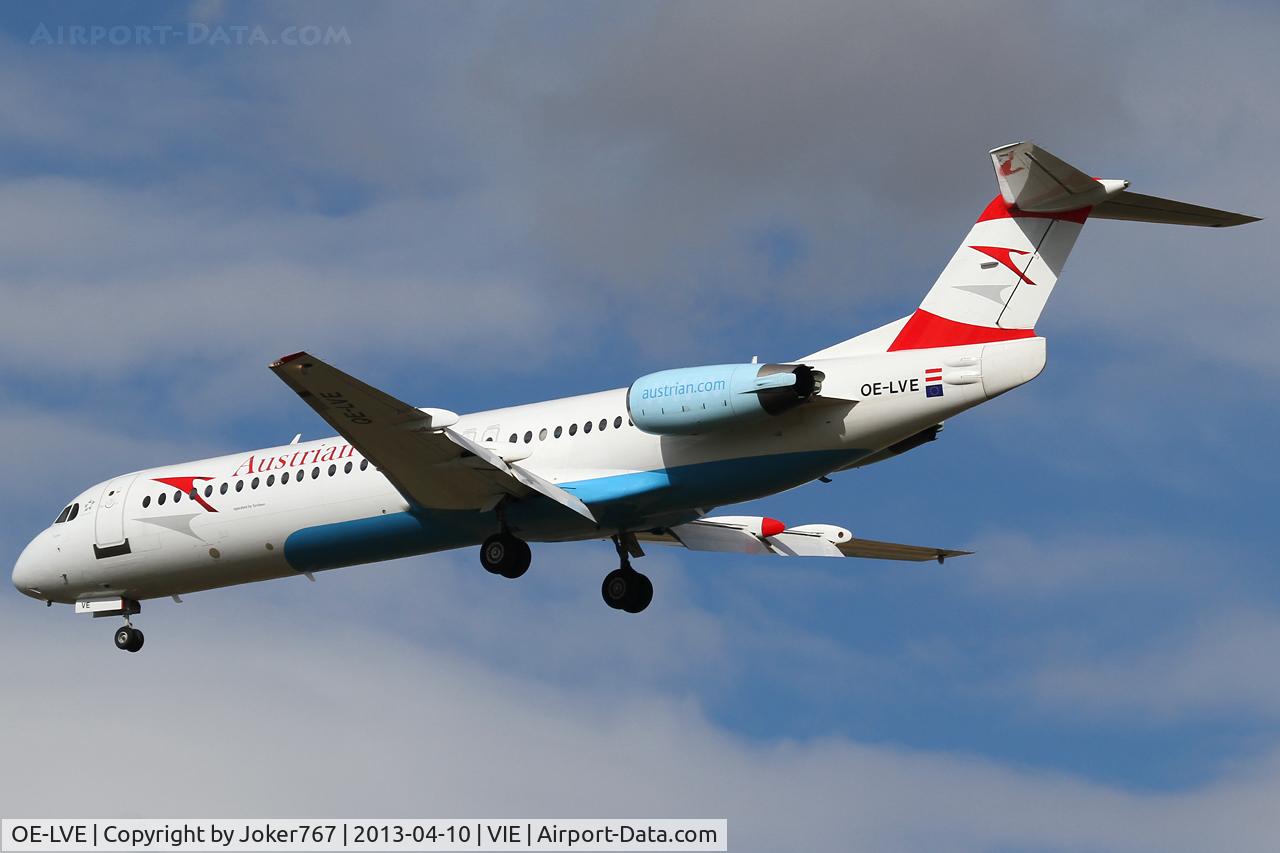 OE-LVE, 1994 Fokker 100 (F-28-0100) C/N 11499, Austrian Airlines