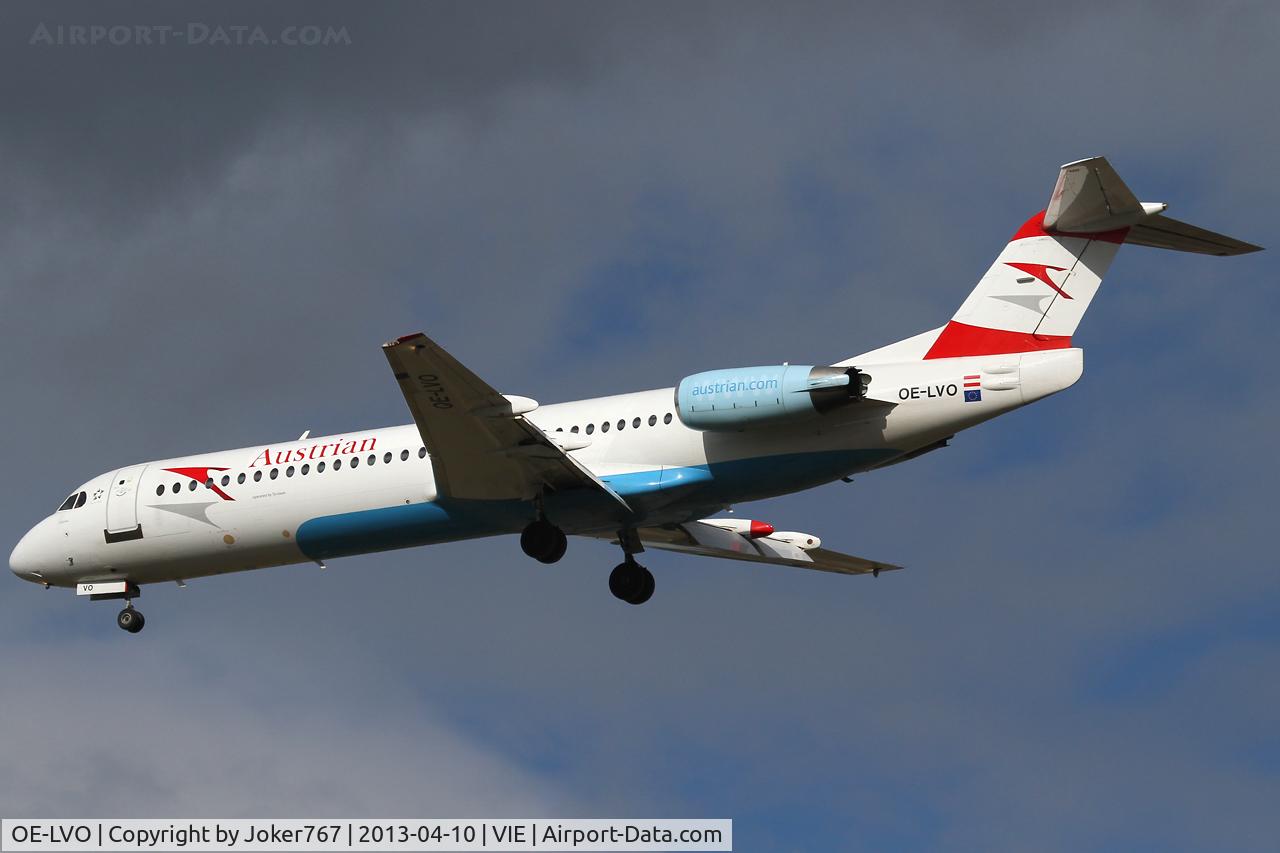 OE-LVO, 1993 Fokker 100 (F-28-0100) C/N 11460, Austrian Airlines