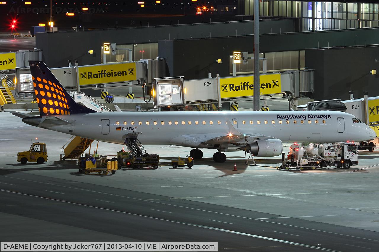 D-AEME, 2009 Embraer 195LR (ERJ-190-200LR) C/N 19000308, Augsburg Airways