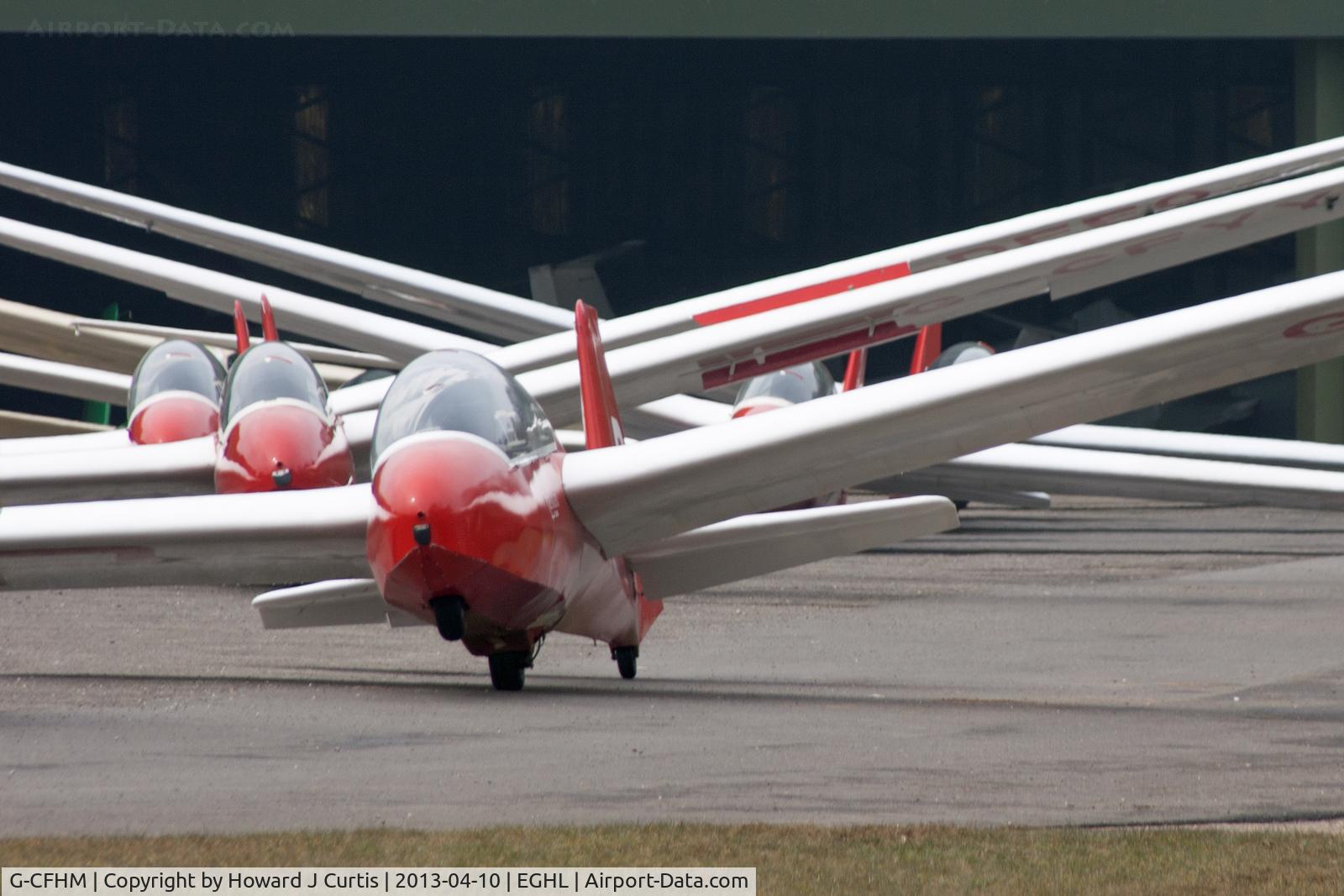 G-CFHM, Schleicher ASK-13 C/N 13662, Lasham Gliding Club. Arty shot of five resident gliders.