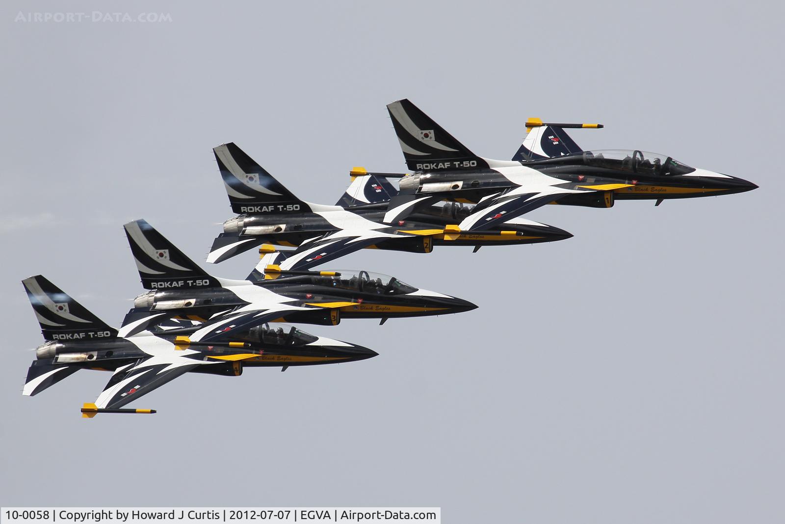 10-0058, Korean Aerospace Industries T-50B Golden Eagle C/N KA-058, Four ship of the Black Eagles, RIAT 2012.