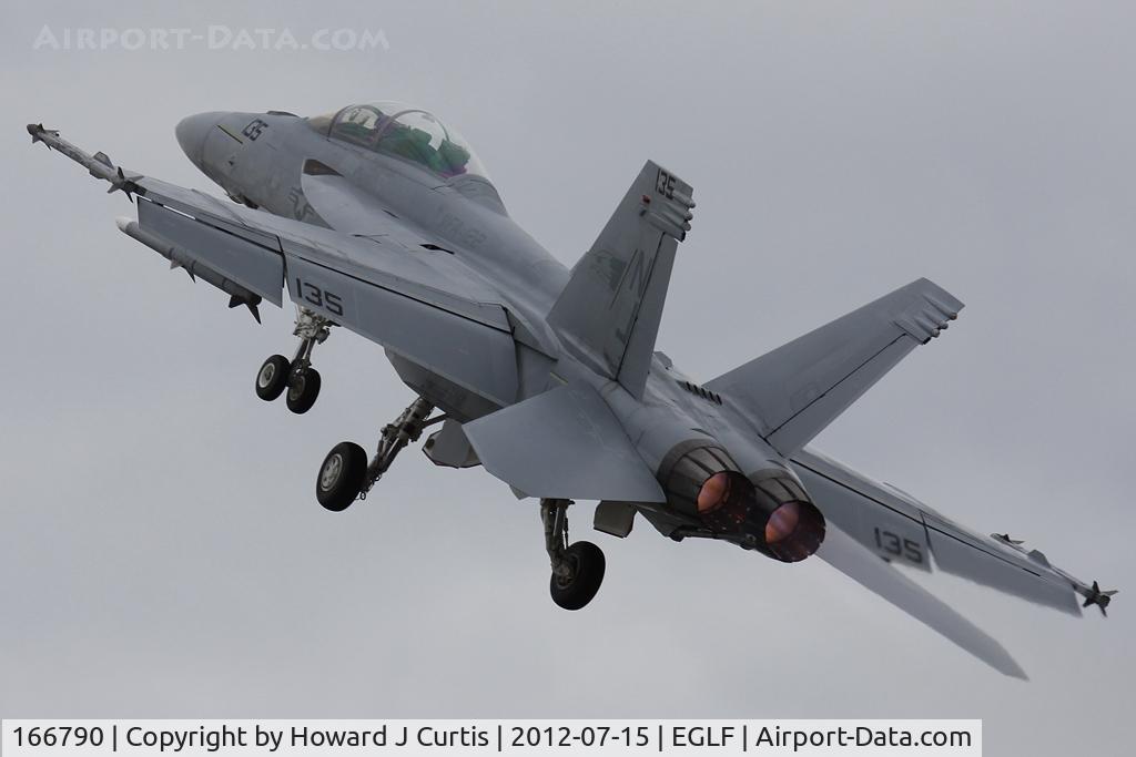 166790, Boeing F/A-18F Super Hornet C/N F-171, Blasting off for another superb display! At the Farnborough Air Show 2012.