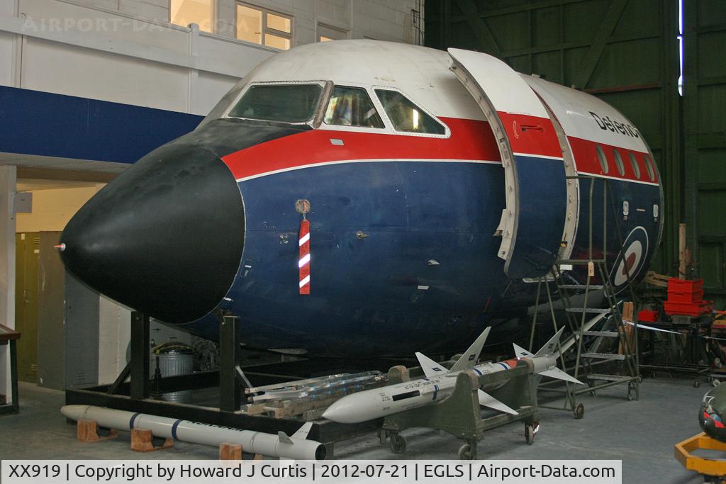 XX919, 1966 BAC 111-402AP One-Eleven C/N BAC.091, Nose only. At the newly located Boscombe Down Air Collection here.