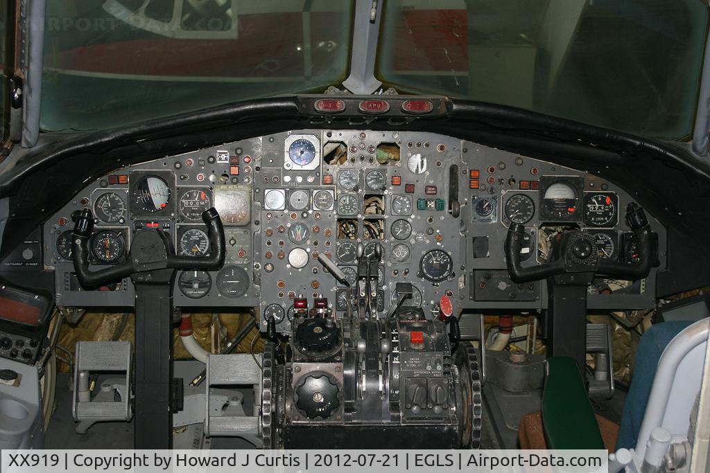 XX919, 1966 BAC 111-402AP One-Eleven C/N BAC.091, A view of the cockpit. At the newly located Boscombe Down Air Collection here.
