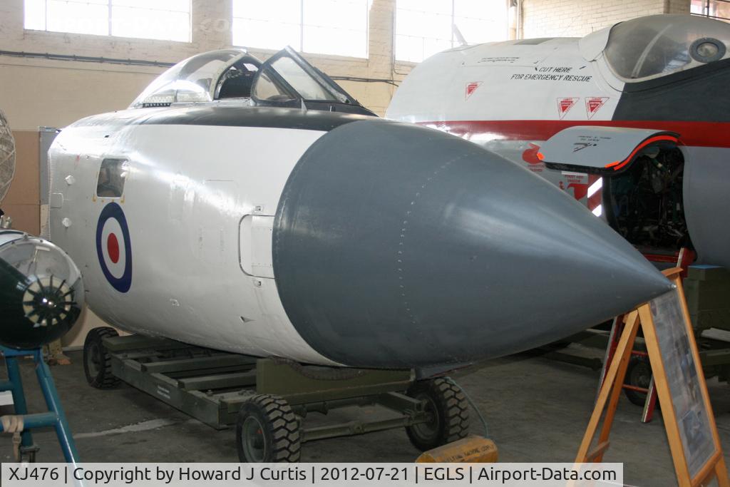 XJ476, 1957 De Havilland DH-110 Sea Vixen FAW.1 C/N 10003, Nose only. At the newly located Boscombe Down Air Collection here.