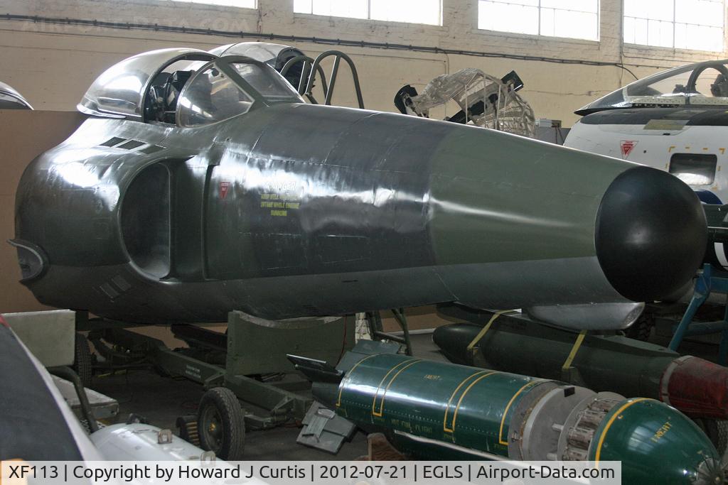 XF113, 1959 Supermarine Swift F.7 C/N VA9596, Nose only. At the newly located Boscombe Down Air Collection here.