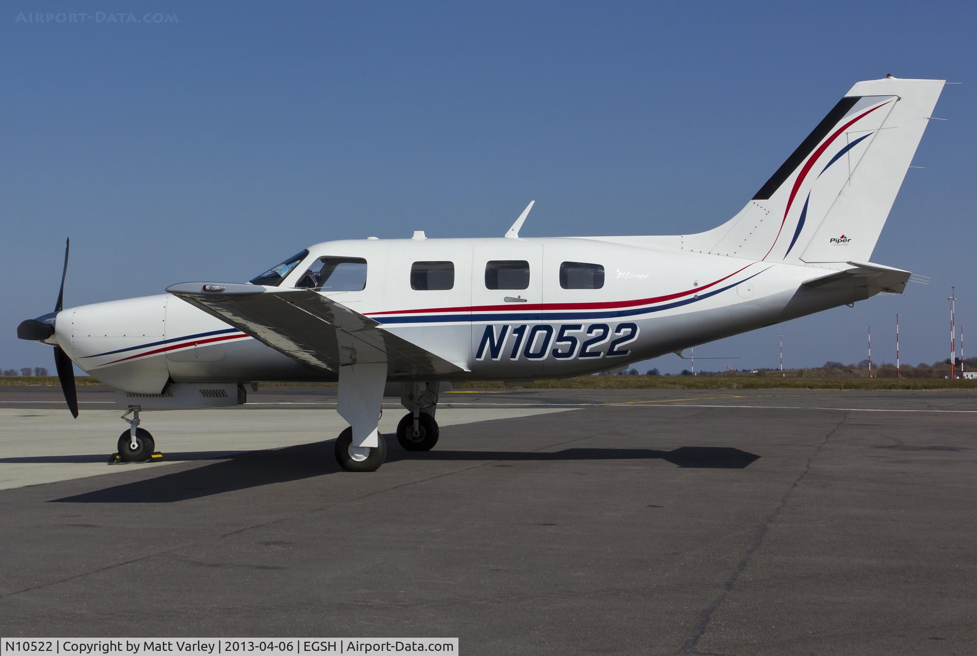 N10522, 2006 Piper PA-46-350P Malibu Mirage C/N 4636398, Sat on stand at SaxonAir.