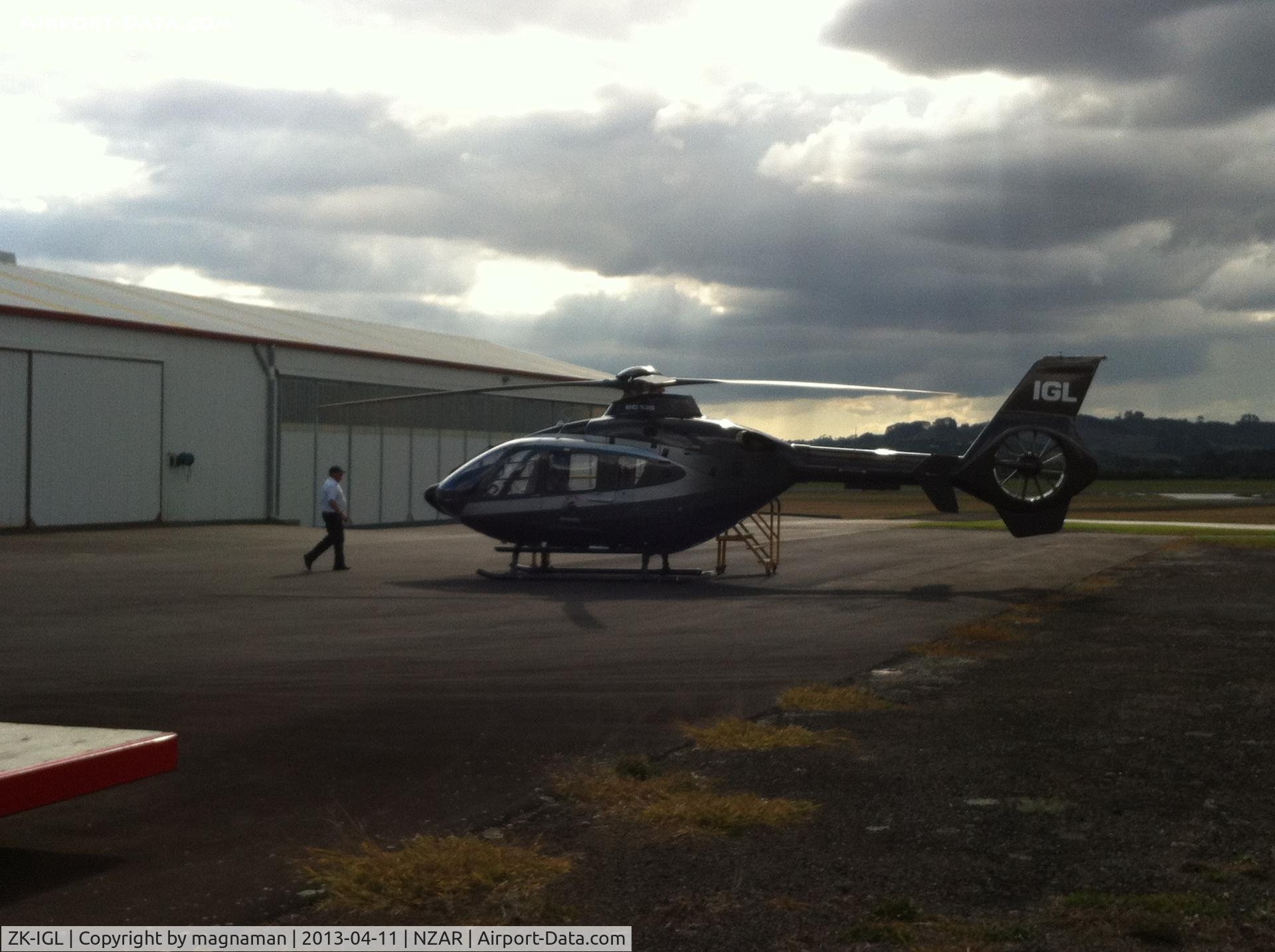 ZK-IGL, Eurocopter EC-135P-2 C/N 0195, Outside eurocopter hangar at Ardmore.