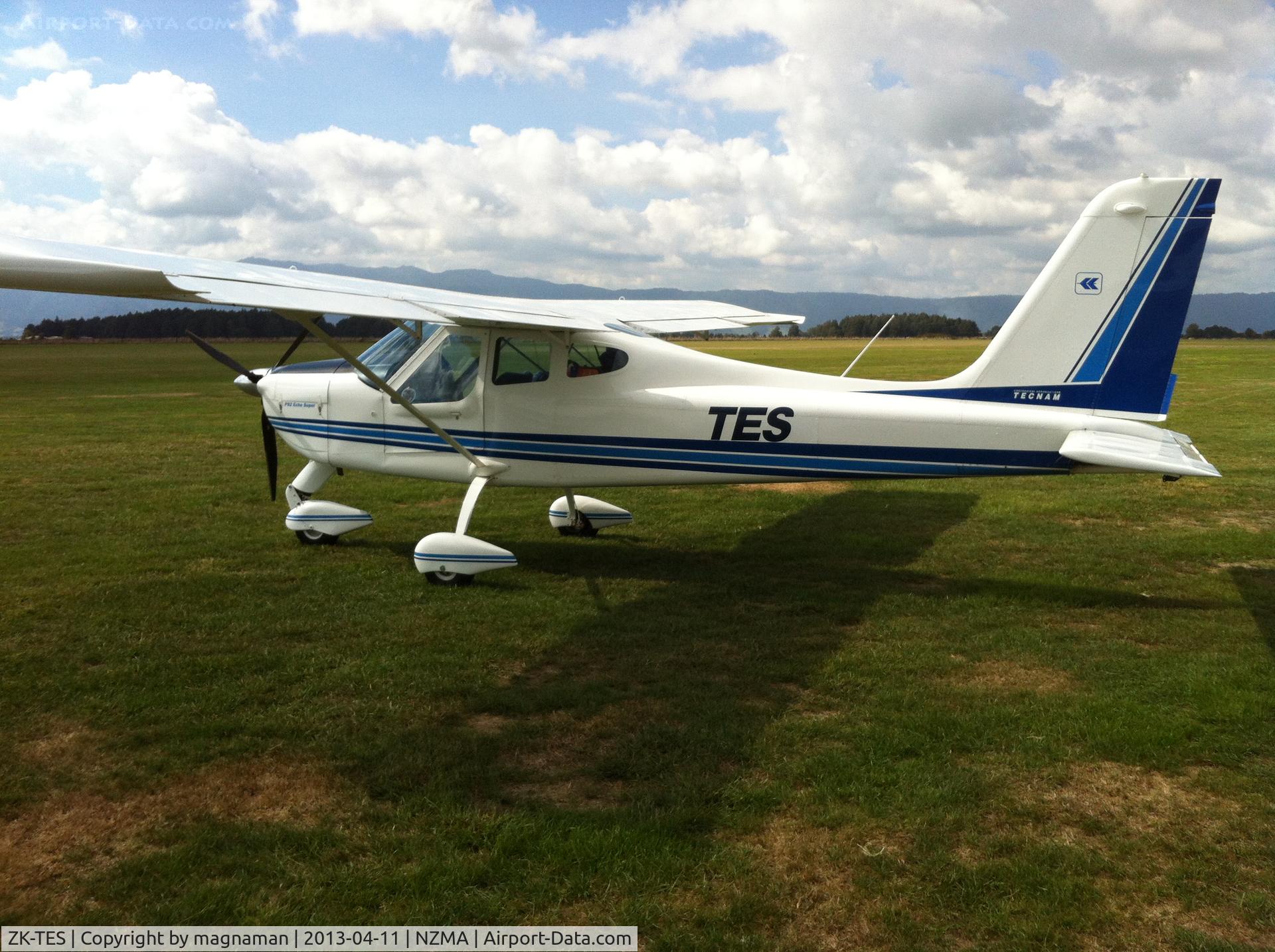 ZK-TES, Tecnam P-92 Echo Super C/N 720, One of just 3 planes seen outside at Matamata yesterday. Not been there before but think there are shed loads of planes in the ...... sheds.