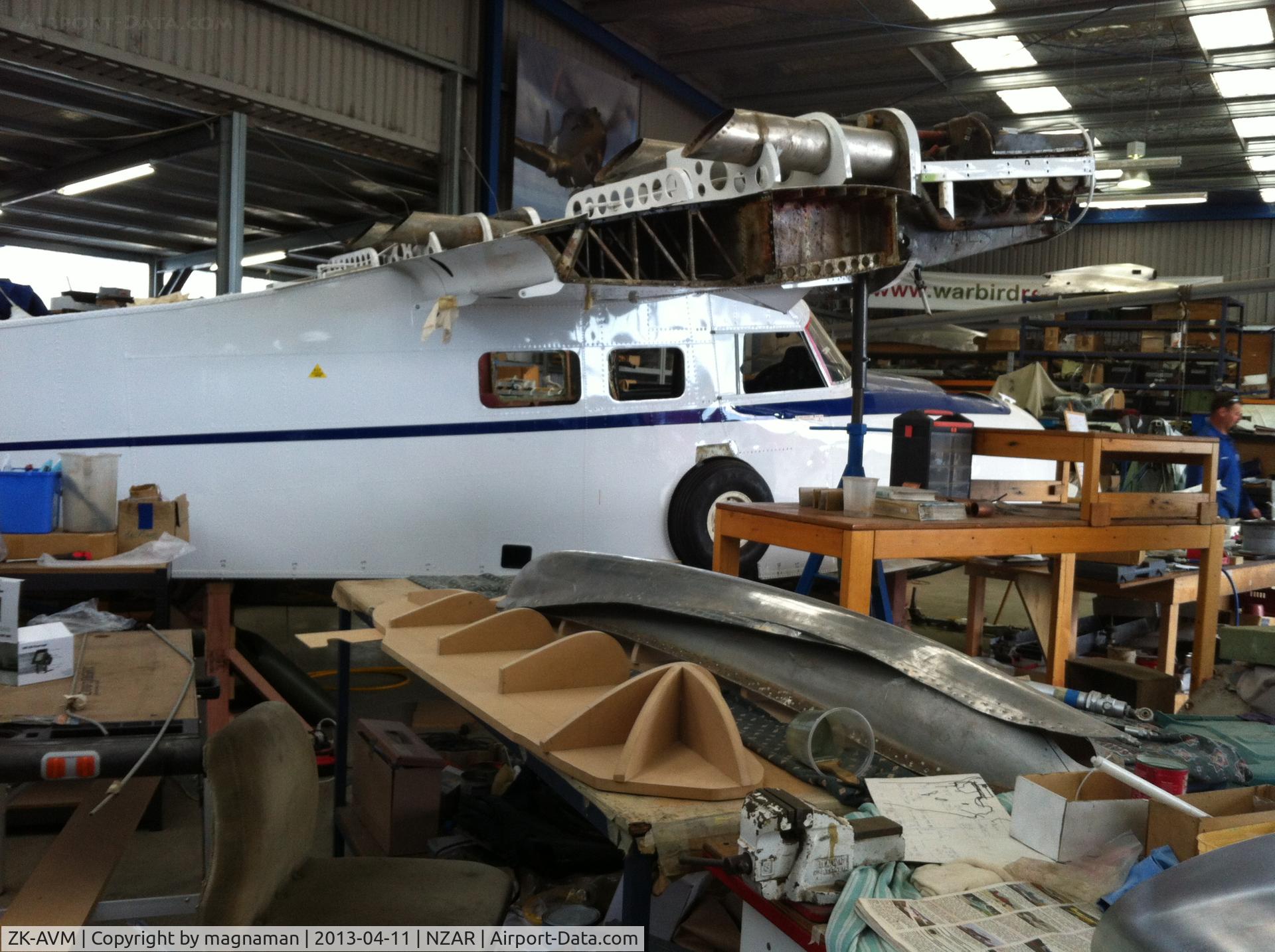 ZK-AVM, Grumman G-44A Widgeon C/N 1466, Now undergoing the refurbishment long awaited in the warbirds restoration hangar.