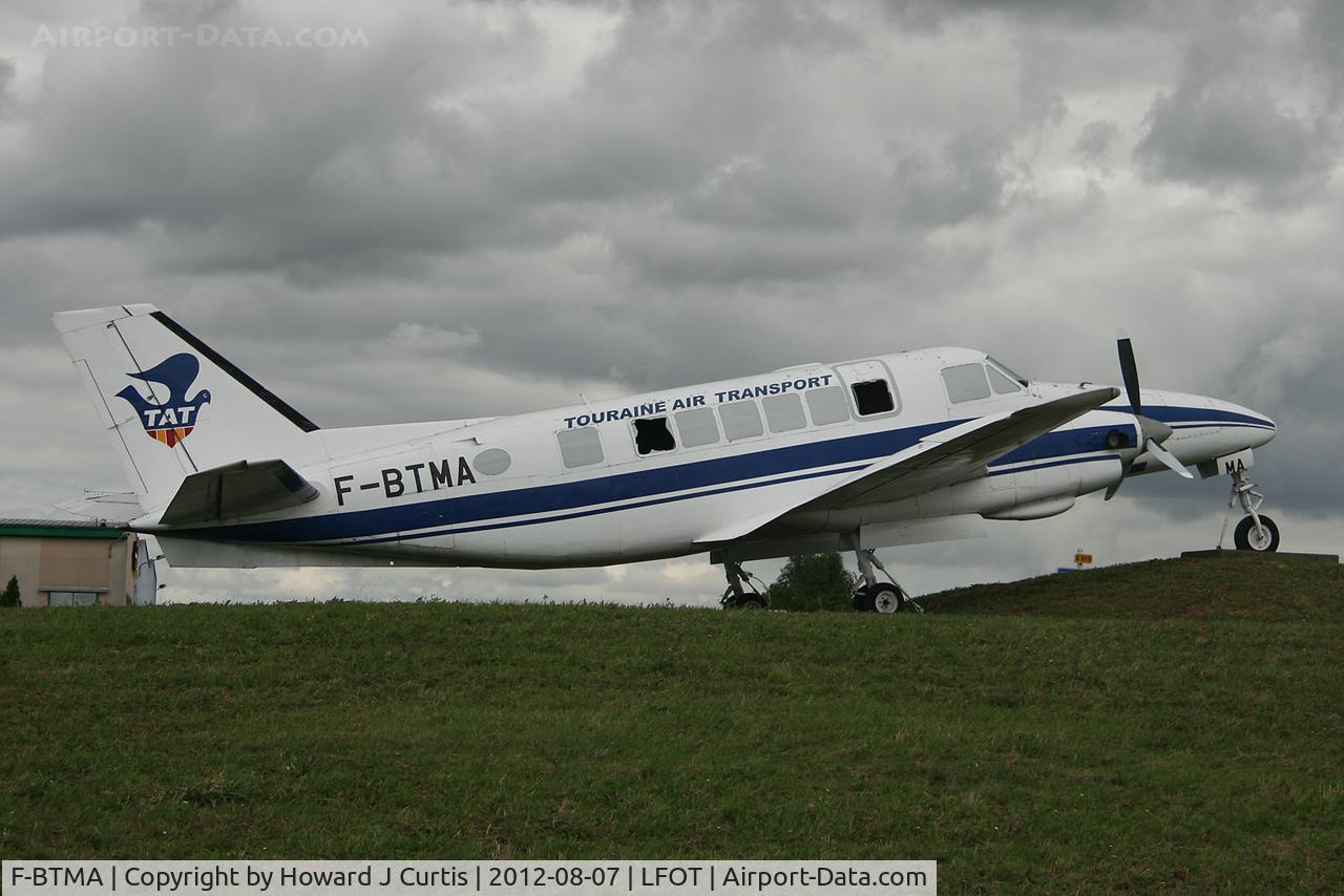 F-BTMA, 1969 Beech 99 Airliner C/N U-90, Touraine Air Transport. Preserved on a roundabout to the NW of the airport.