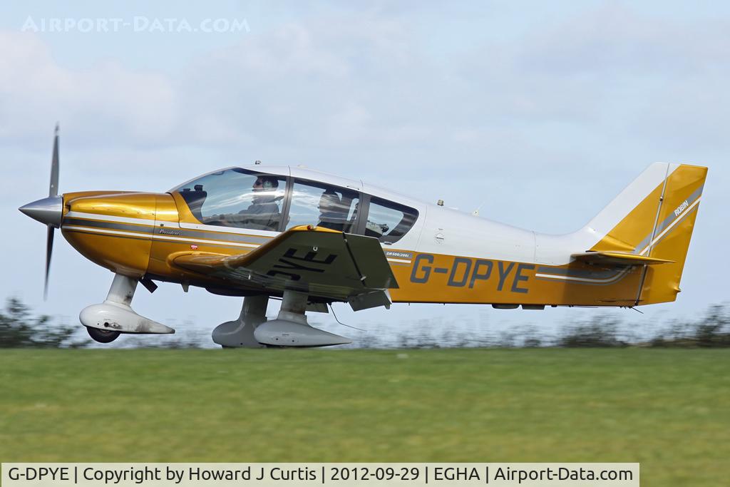 G-DPYE, 1999 Robin DR-400-500 President C/N 14, Privately owned.
