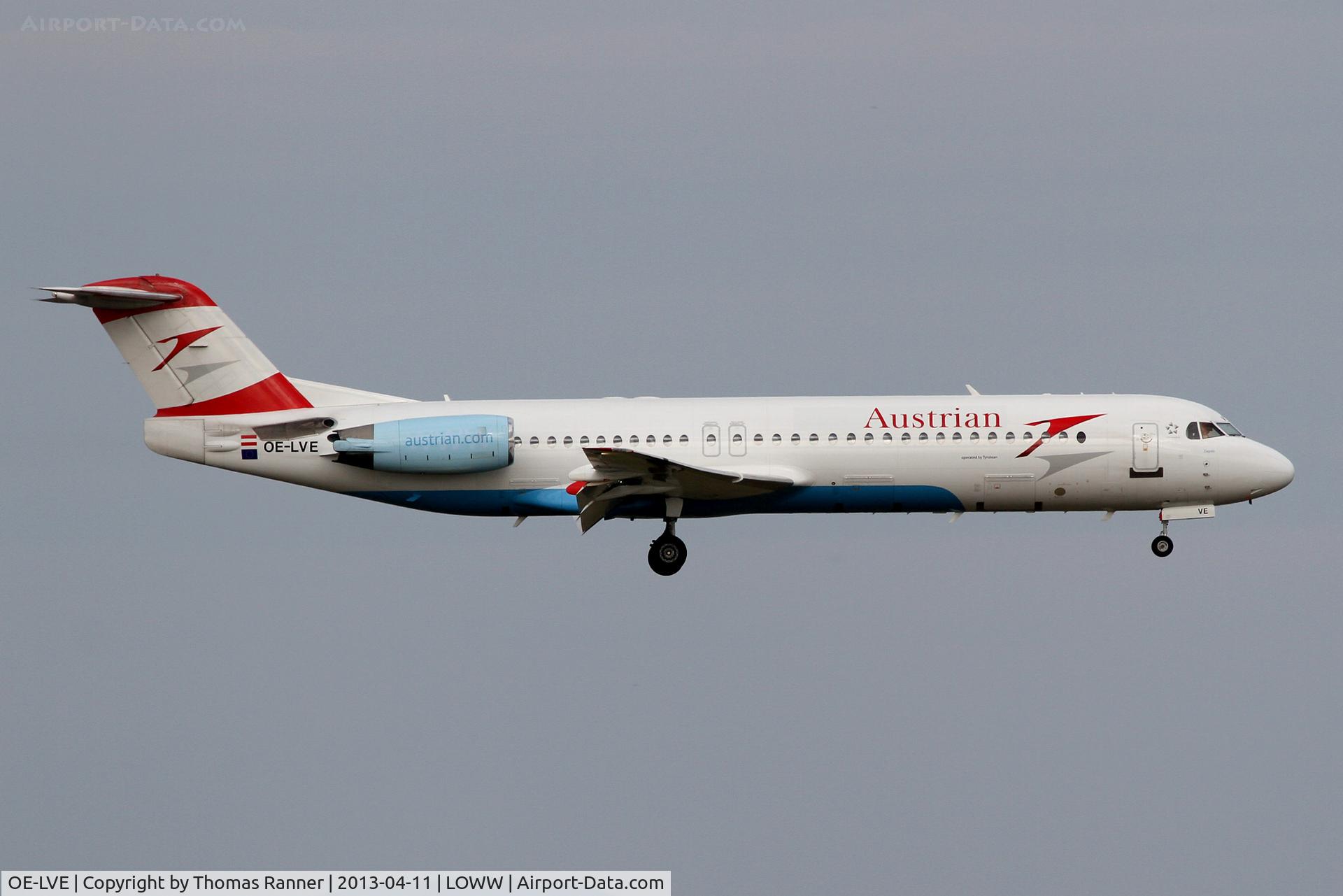 OE-LVE, 1994 Fokker 100 (F-28-0100) C/N 11499, Austrian Fokker 100