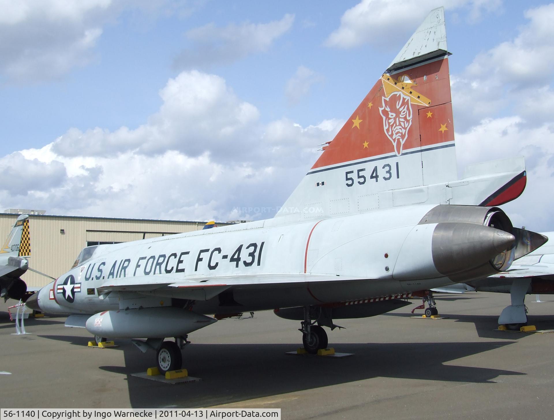 56-1140, 1956 Convair F-102A Delta Dagger C/N Not found 56-1140, Convair F-102A Delta Dagger (displayed as 55-5431) at the Aerospace Museum of California, Sacramento CA