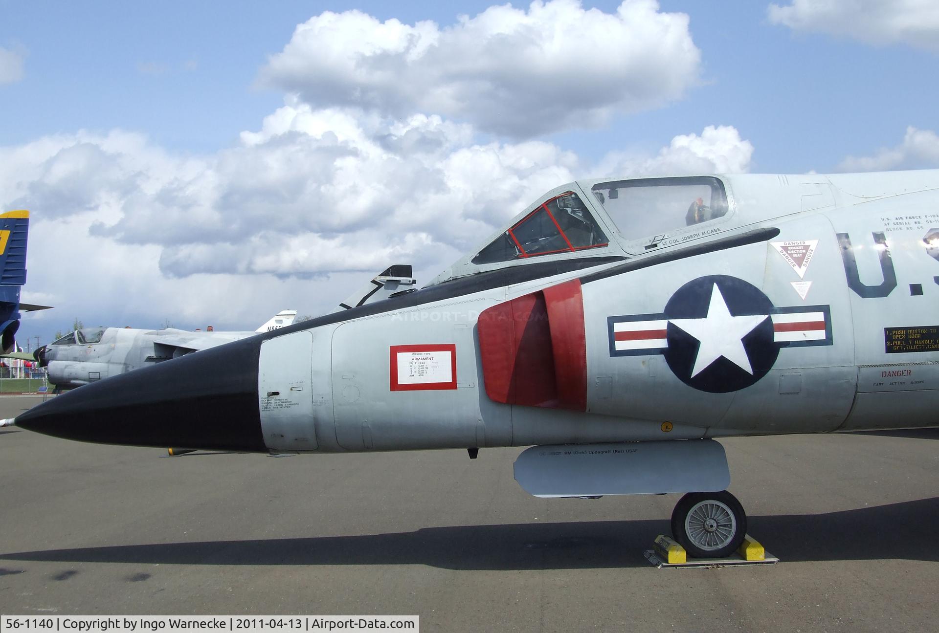 56-1140, 1956 Convair F-102A Delta Dagger C/N Not found 56-1140, Convair F-102A Delta Dagger (displayed as 55-5431) at the Aerospace Museum of California, Sacramento CA