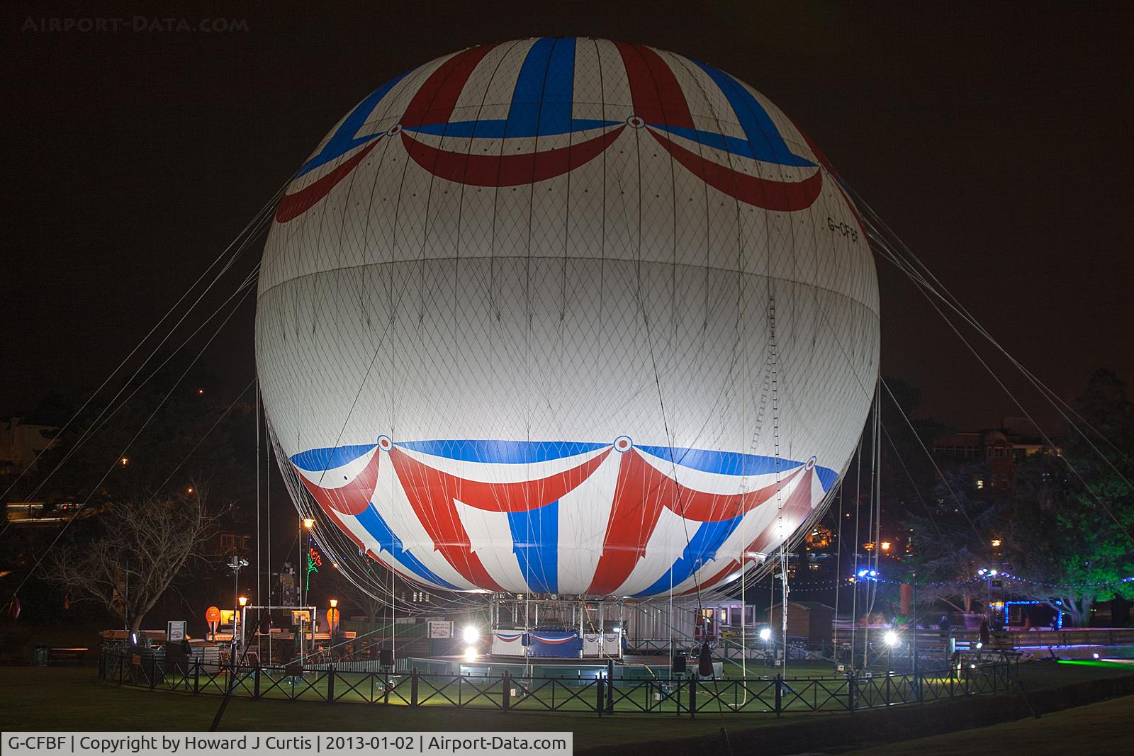 G-CFBF, 2002 Lindstrand Technologies Ltd LTL 203T C/N HF010, Bournemouth's balloon by night.