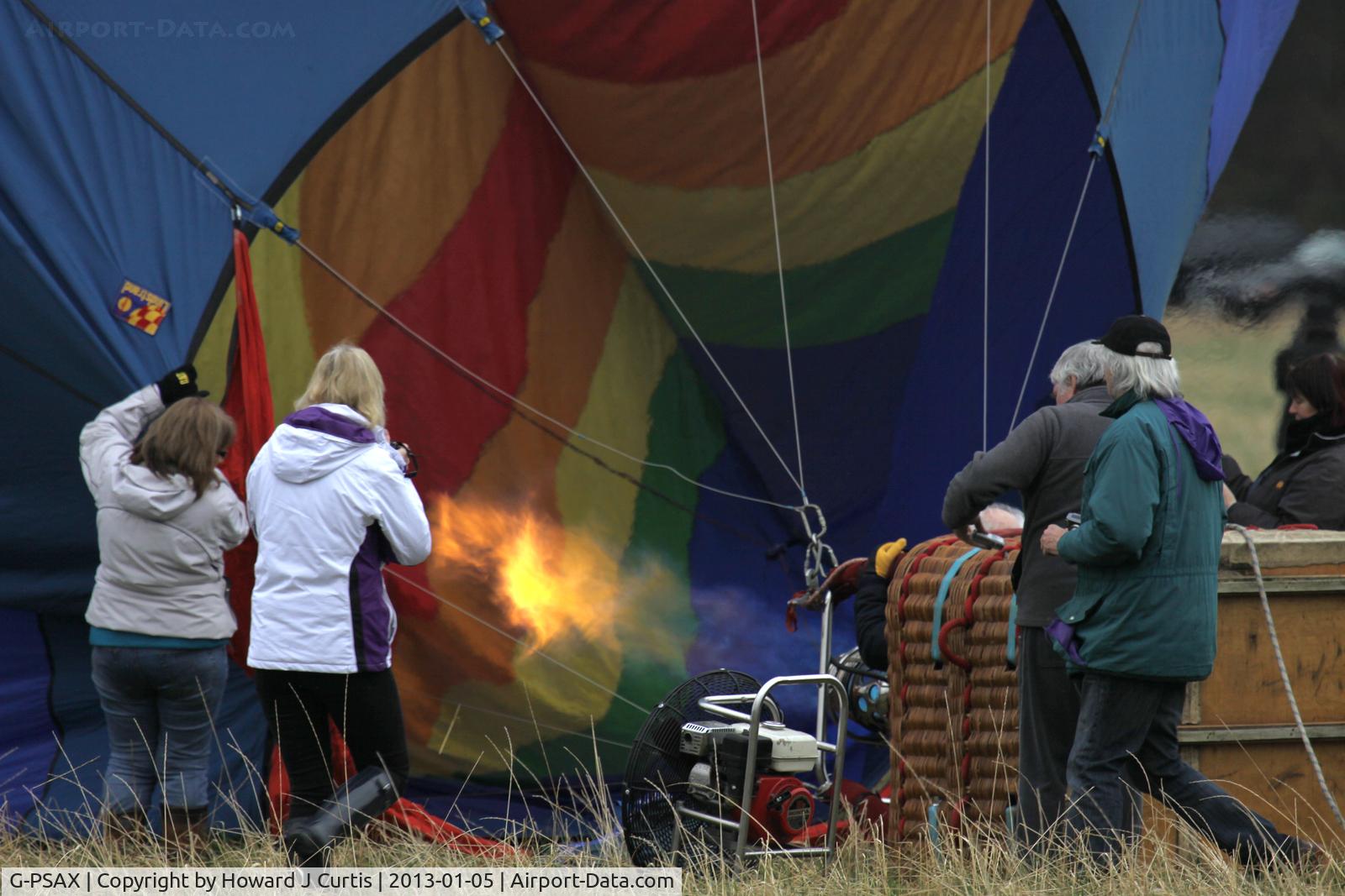 G-PSAX, 2003 Lindstrand Balloons Ltd LBL 77B C/N 960, At the 2013 Icicle Balloon Meet, Savernake Forest, Wilts. Close up of the inflation under way.