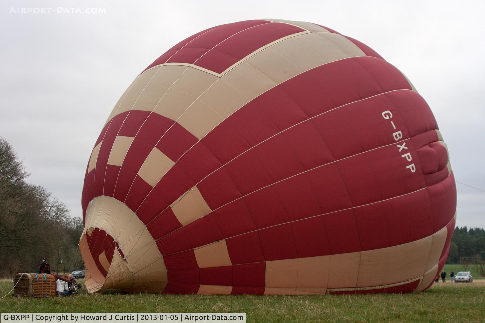 G-BXPP, 1997 Sky Balloons Sky 90-24 C/N 092, At the 2013 Icicle Balloon Meet, Savernake Forest, Wilts. Being inflated.