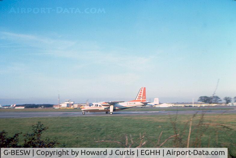 G-BESW, 1977 Britten-Norman BN-2A-26 Islander C/N 10, Circa 1981.
