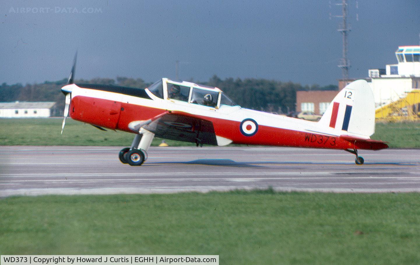 WD373, 1952 De Havilland DHC-1 Chipmunk 22 C/N C1/0312, 2 AEF, coded 12. Circa 1981.