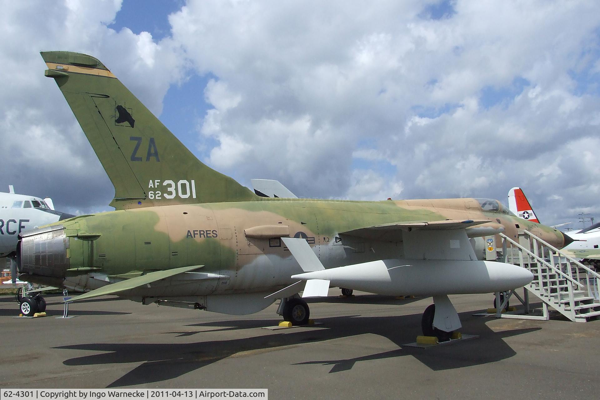 62-4301, 1962 Republic F-105D Thunderchief C/N D500, Republic F-105D Thunderchief at the Aerospace Museum of California, Sacramento CA