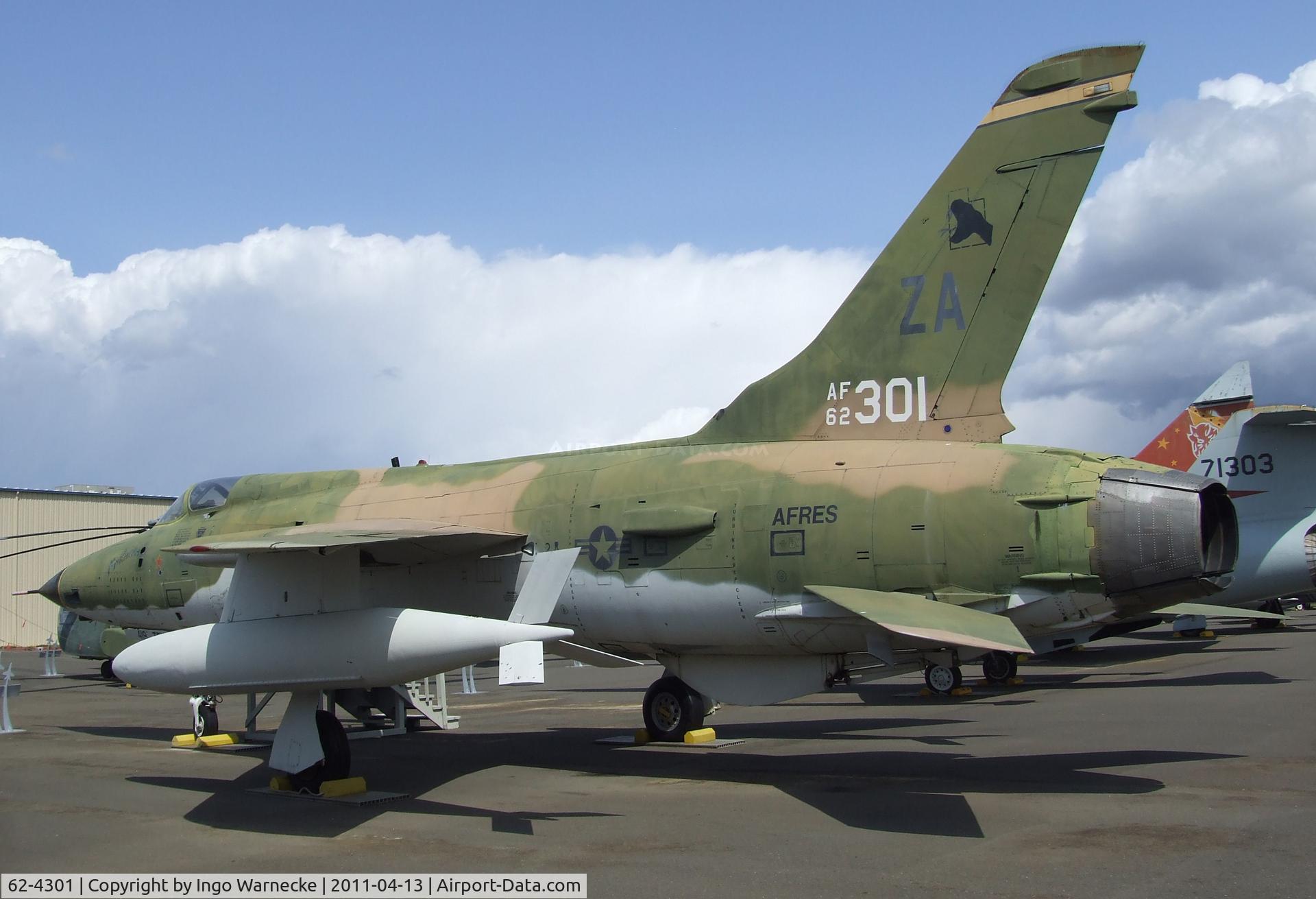 62-4301, 1962 Republic F-105D Thunderchief C/N D500, Republic F-105D Thunderchief at the Aerospace Museum of California, Sacramento CA