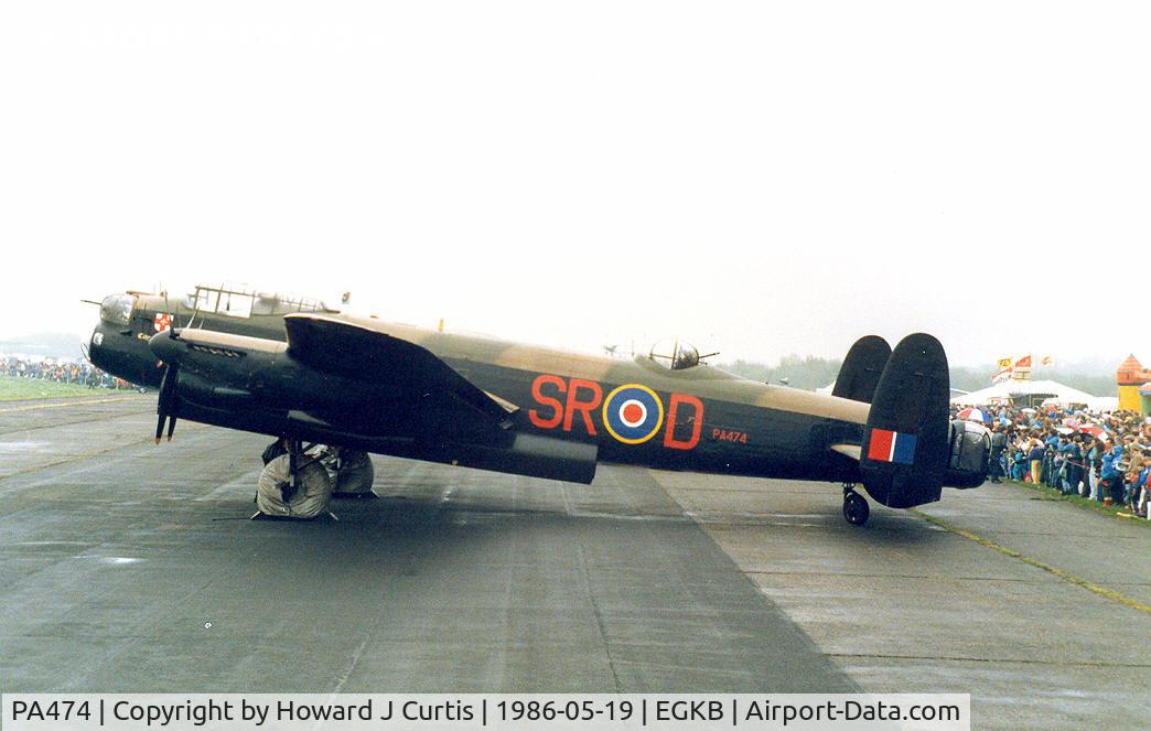 PA474, 1945 Avro 683 Lancaster B1 C/N VACH0052/D2973, BBMF, coded SR-D. At the Air Show.