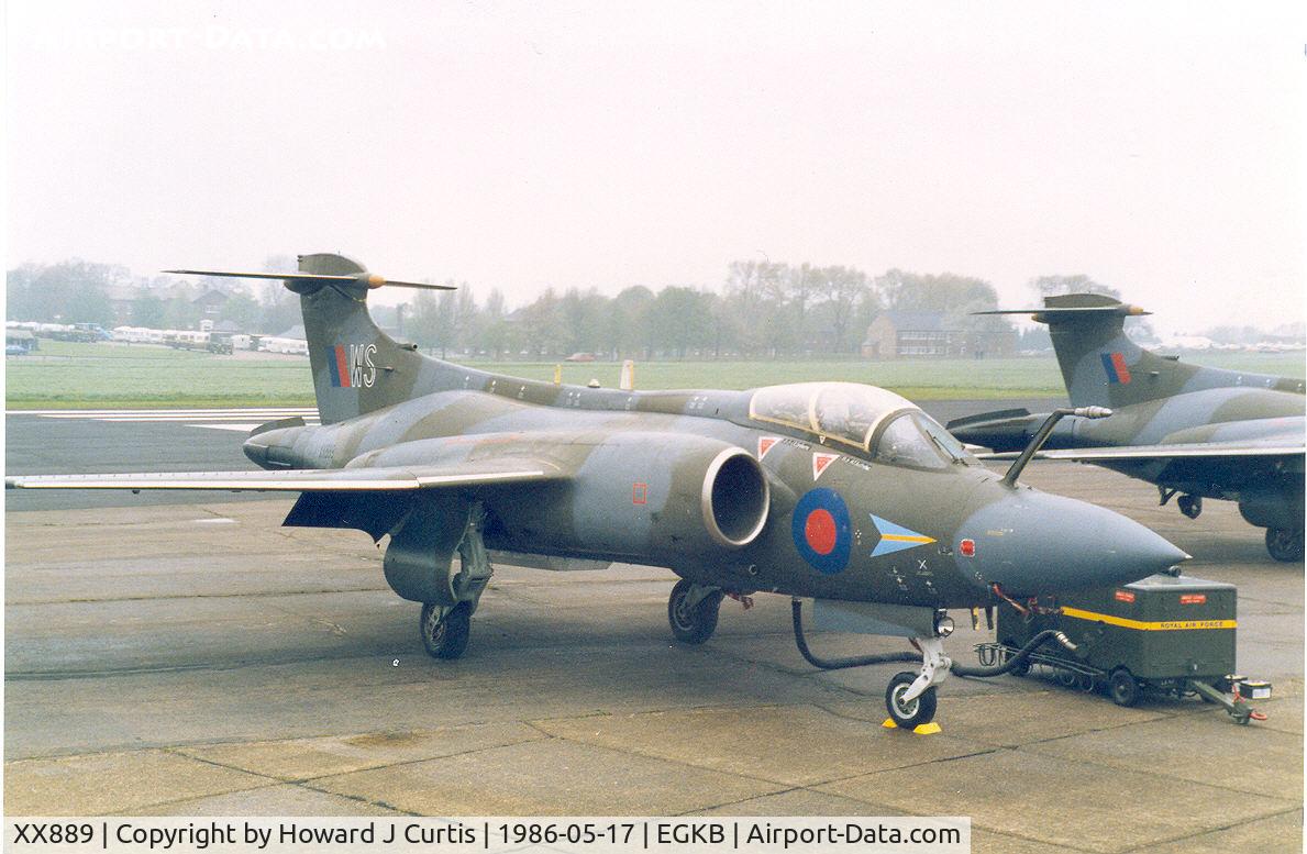 XX889, 1974 Hawker Siddeley Buccaneer S.2B C/N B3-05-73, Coded WS, with Buccaneer XX894 behind.