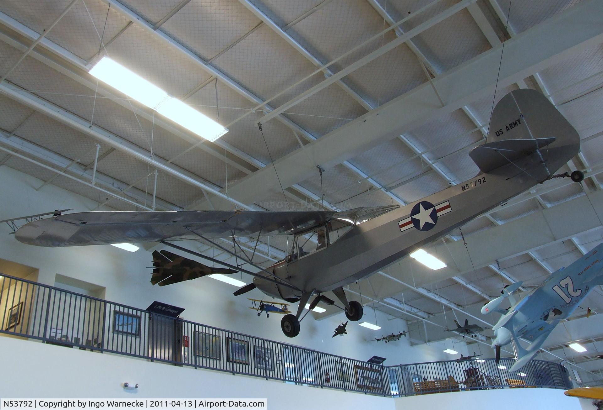N53792, 1943 Taylorcraft DCO-65 C/N 5745, Taylorcraft DCO-65 (L-2 'Grashopper') at the Aerospace Museum of California, Sacramento CA