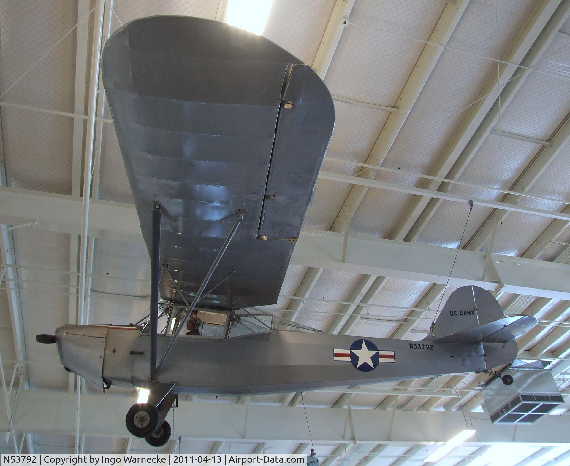 N53792, 1943 Taylorcraft DCO-65 C/N 5745, Taylorcraft DCO-65 (L-2M 'Grashopper') at the Aerospace Museum of California, Sacramento CA