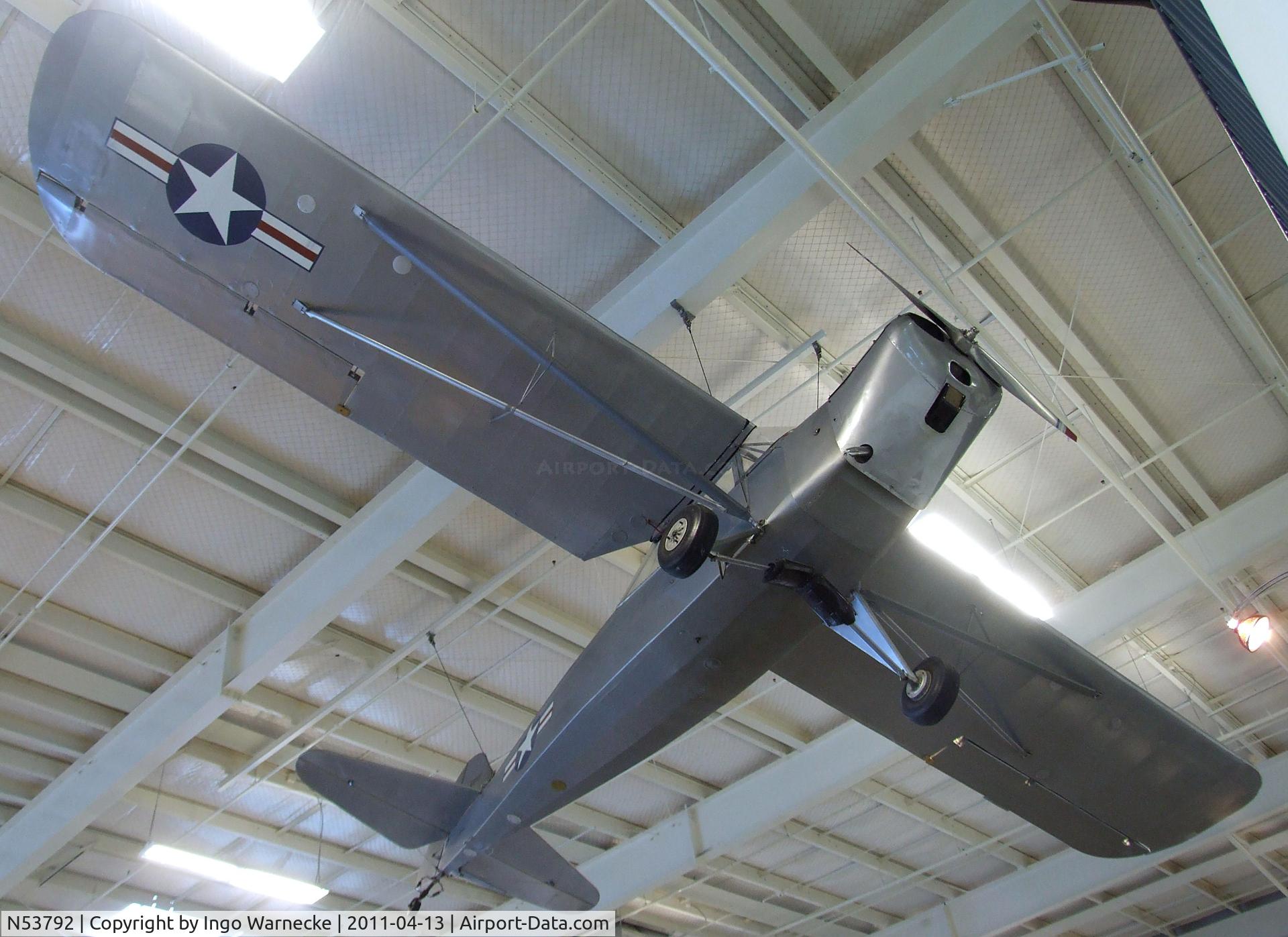 N53792, 1943 Taylorcraft DCO-65 C/N 5745, Taylorcraft DCO-65 (L-2M 'Grashopper') at the Aerospace Museum of California, Sacramento CA