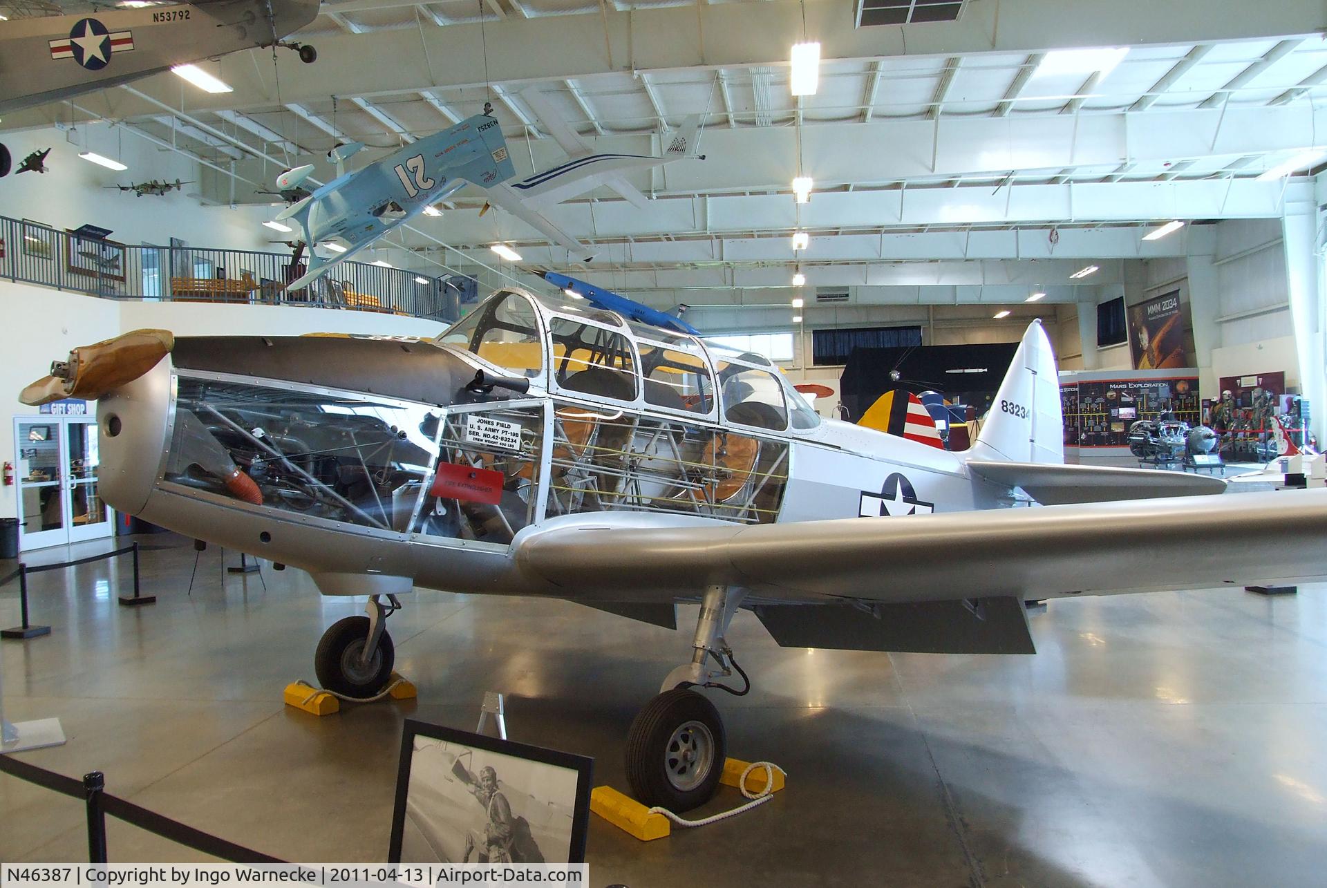 N46387, 1943 Fairchild M-62A C/N T43-5281, Fairchild M-62A / PT-19B Cornell at the Aerospace Museum of California, Sacramento CA
