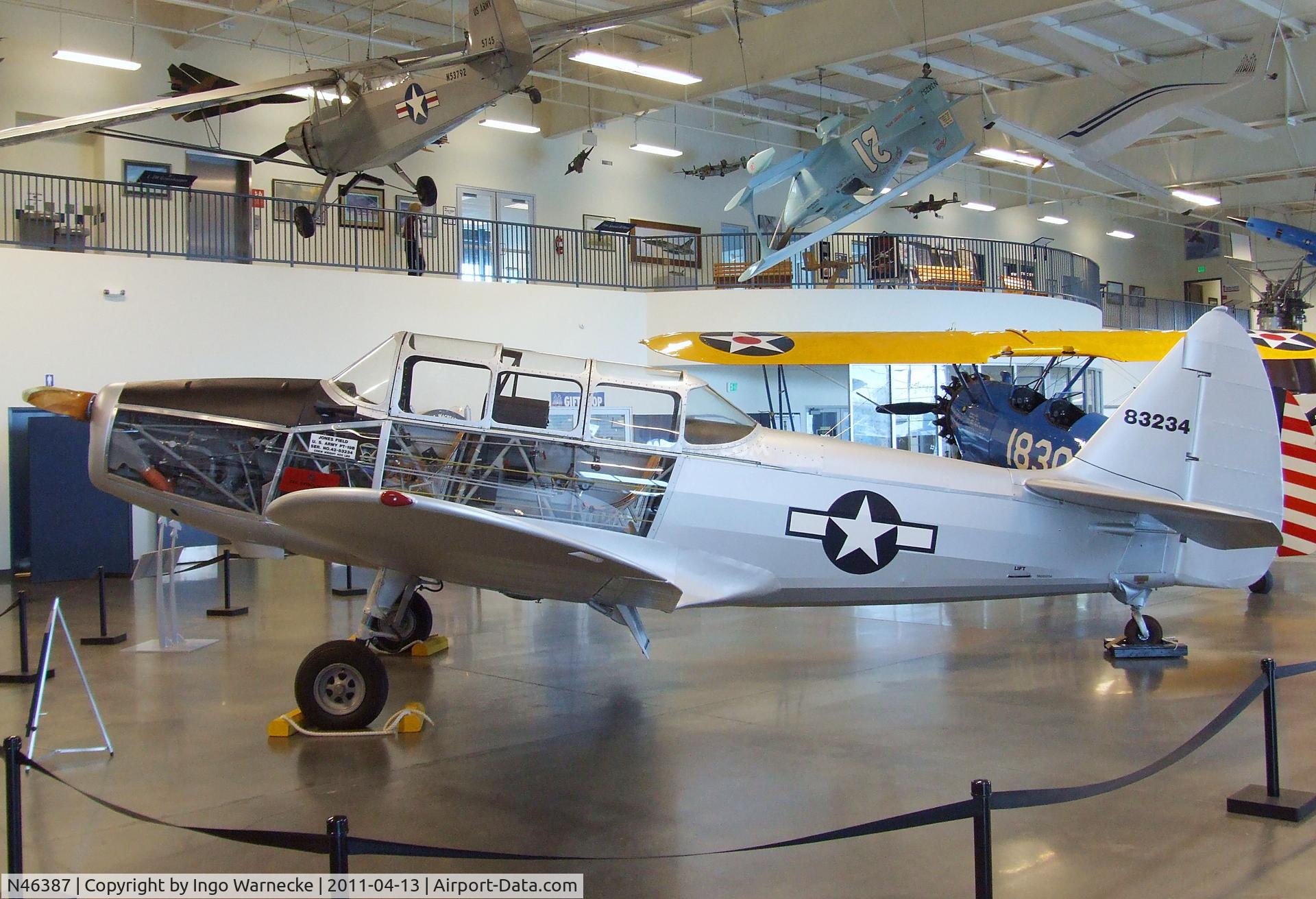 N46387, 1943 Fairchild M-62A C/N T43-5281, Fairchild M-62A / PT-19B Cornell at the Aerospace Museum of California, Sacramento CA