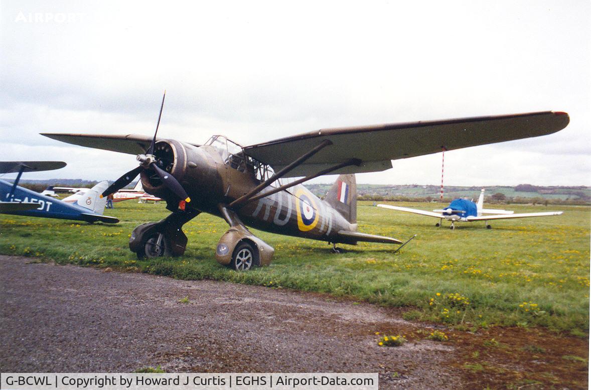 G-BCWL, 1942 Westland Lysander IIIA C/N 1244, Coded RU-M. Circa 2003?