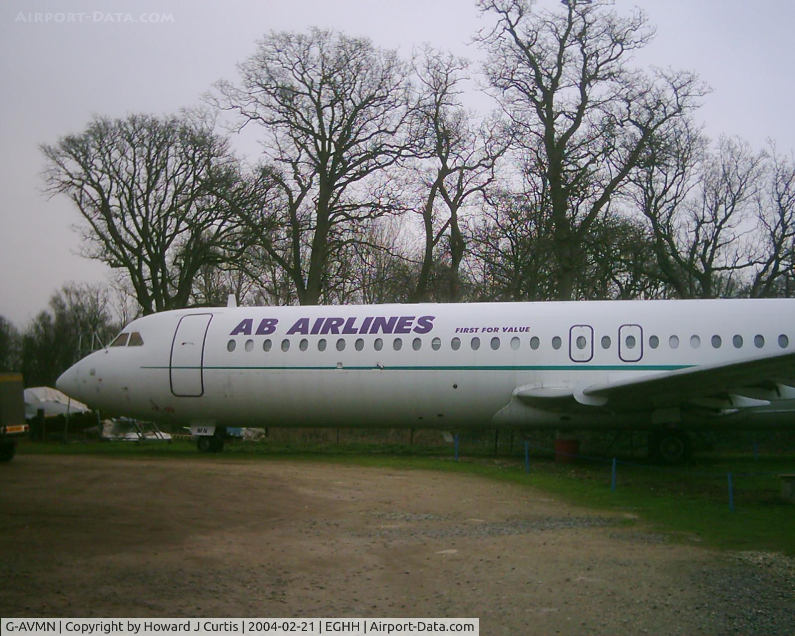 G-AVMN, 1968 BAC 111-510ED One-Eleven C/N BAC.142, Bournemouth Aviation Museum. AB Airlines colours. Replaced later by G-AZMF.