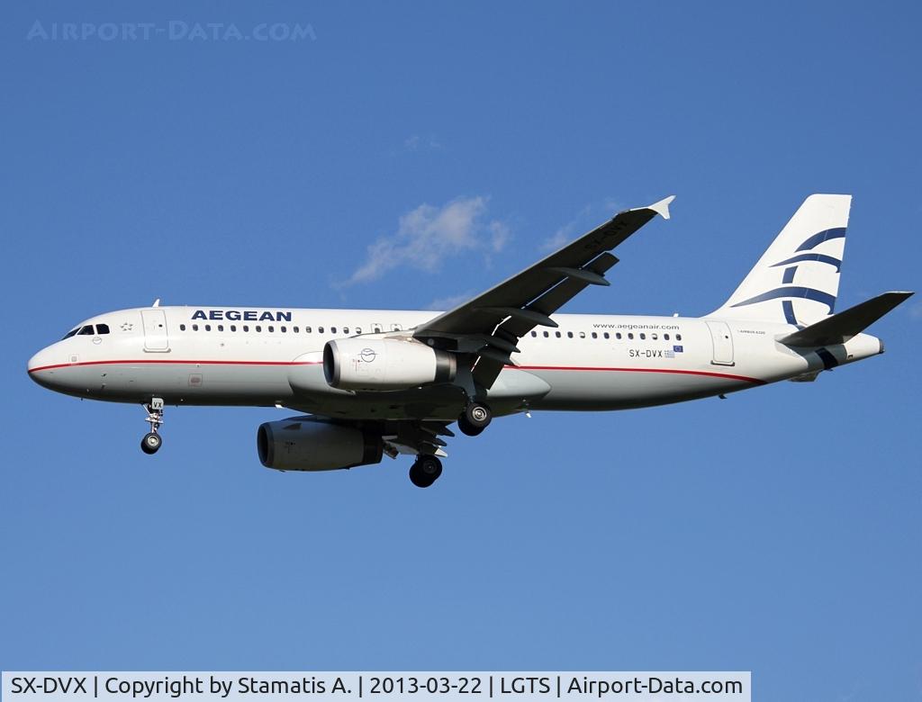 SX-DVX, 2009 Airbus A320-232 C/N 3829, Aegean Airlines A320-232 Landing on rwy 34 at Thessaloniki ''Makedonia'' Airport