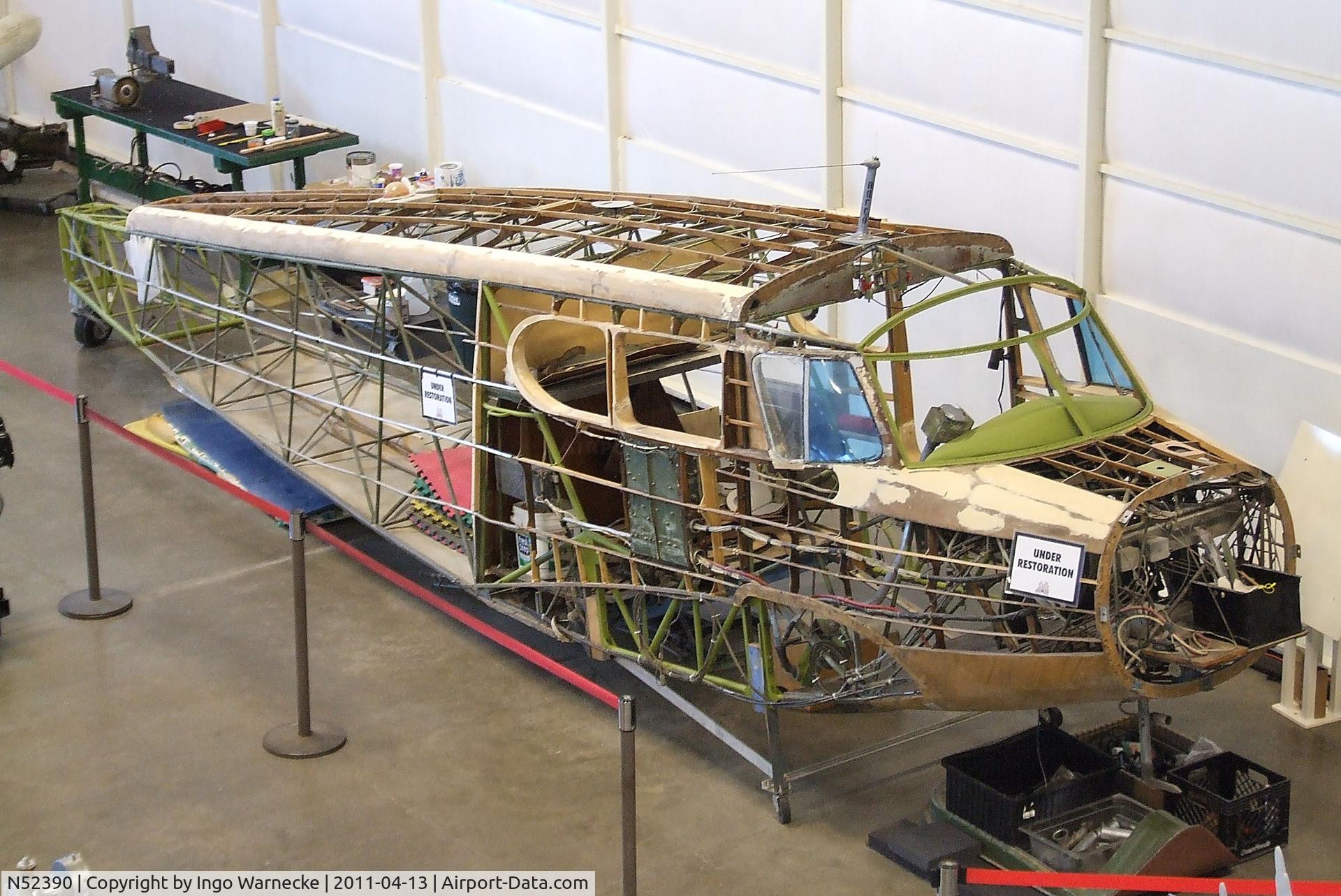 N52390, 1943 Cessna UC-78 (T-50) Bobcat Bobcat C/N 4834, Cessna T-50 Bobcat, fuselage being restored at the Aerospace Museum of California, Sacramento CA