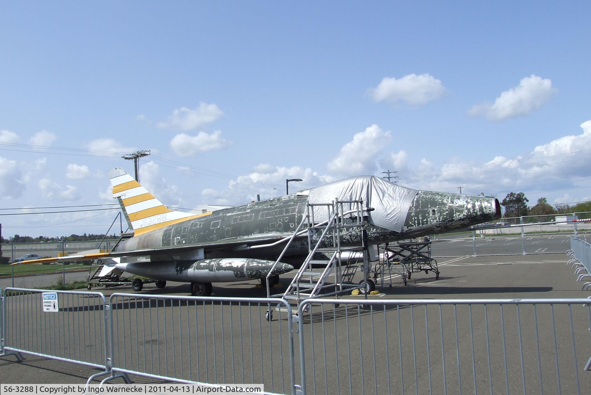 56-3288, 1956 North American F-100D Super Sabre C/N 235-386, North American F-100D Super Sabre, being restored at the Aerospace Museum of California, Sacramento CA