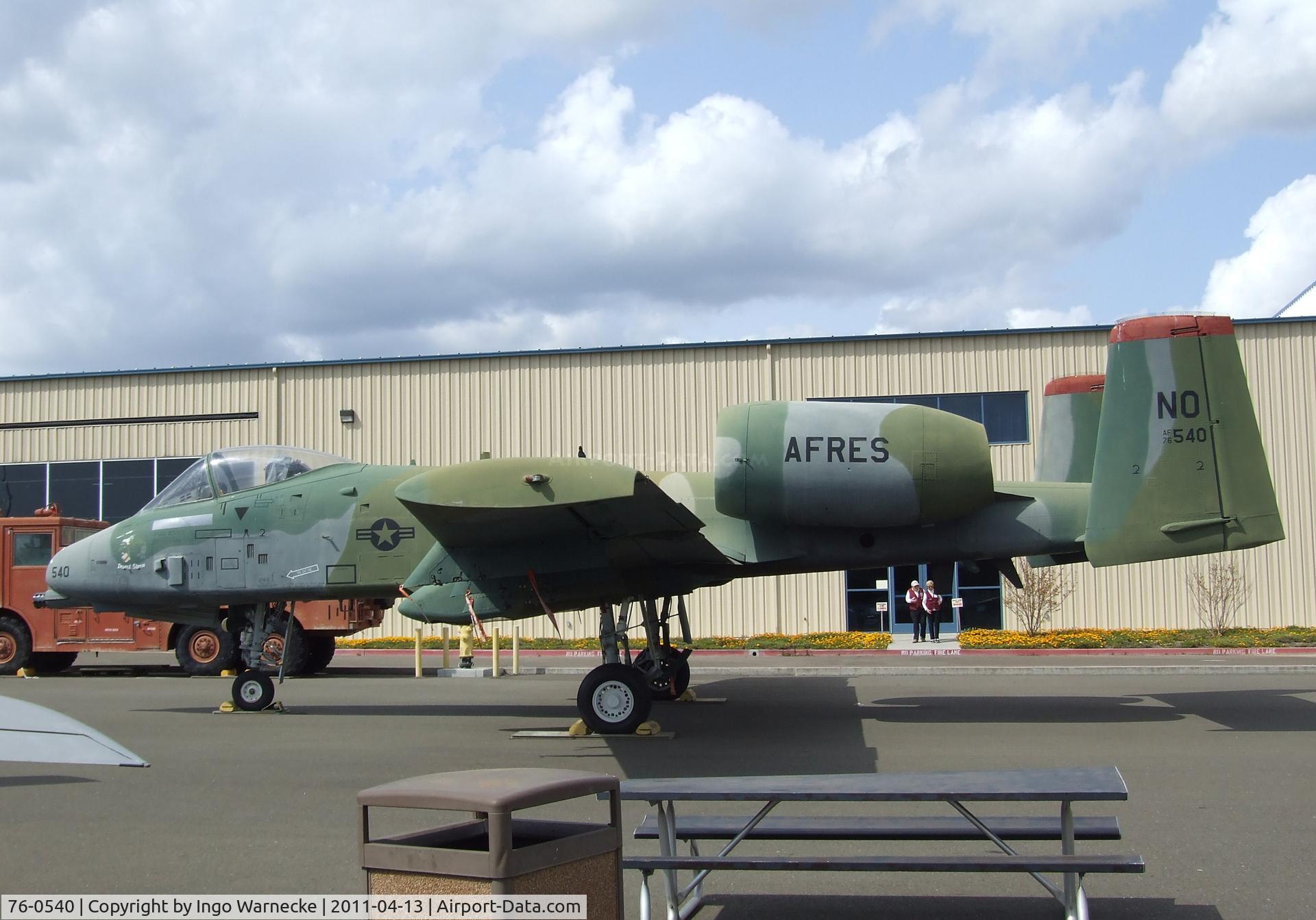 76-0540, 1976 Fairchild Republic A-10A Thunderbolt II C/N A10-0087, Fairchild A-10A Thunderbolt II at the Aerospace Museum of California, Sacramento CA